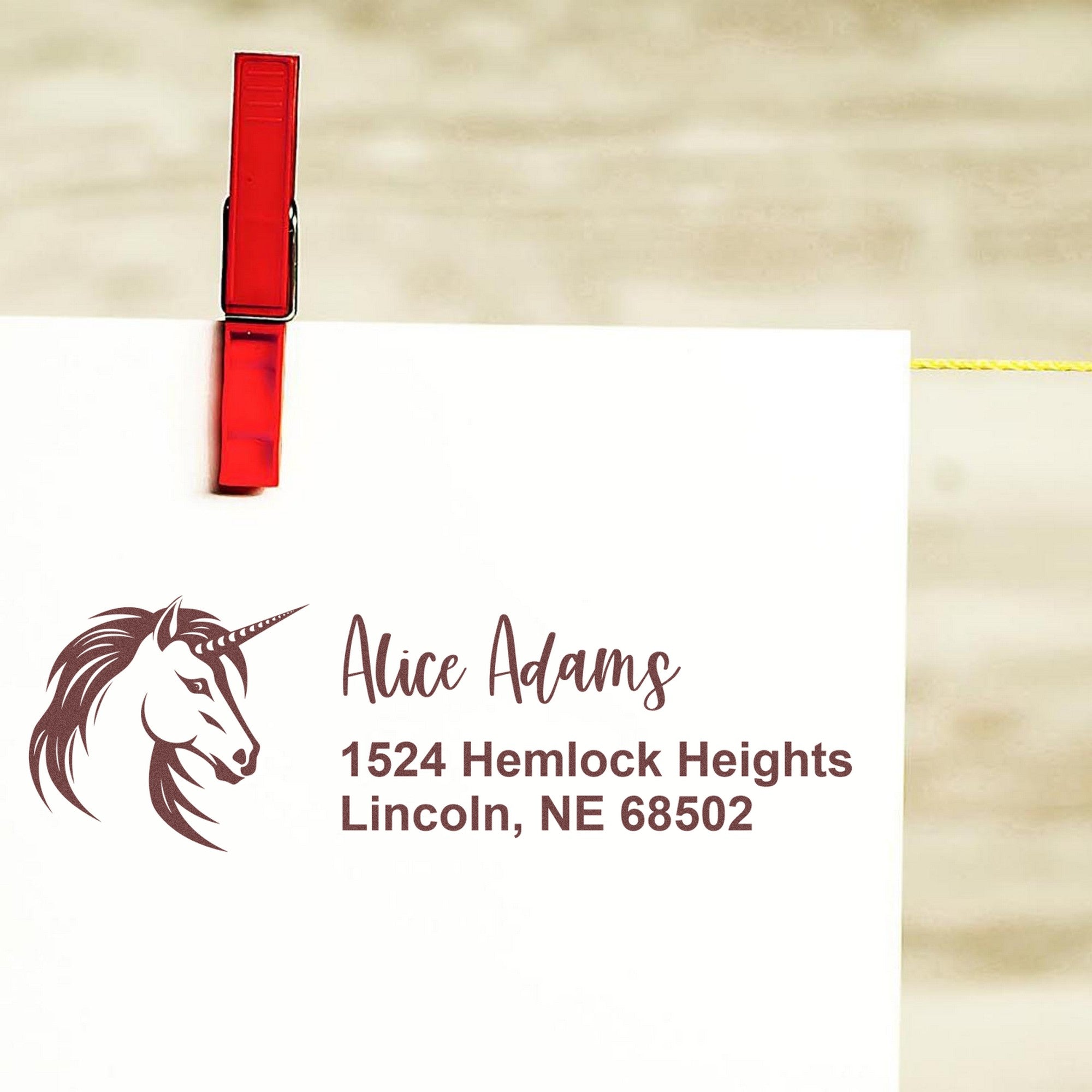 Azure Azureswirl Mythical Unicorn Personalized Mailing Address - Engineer Seal Stamps