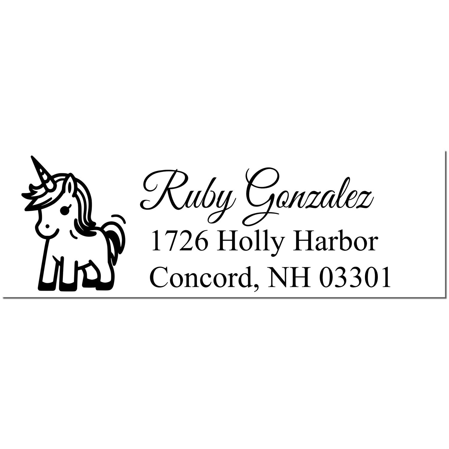 Frosty Frostmane Mythical Unicorn Personalized New Address - Engineer Seal Stamps