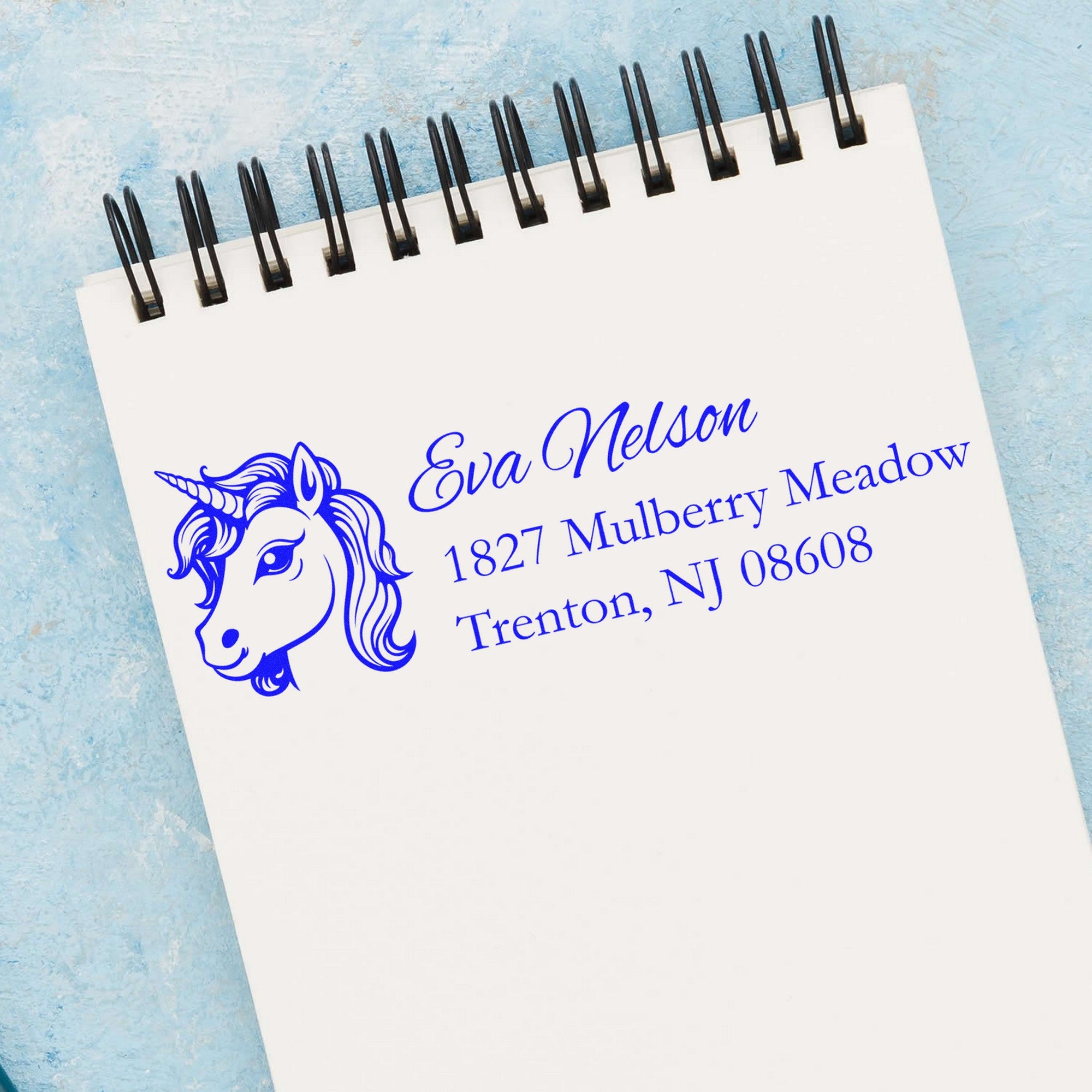 Rainbow Rainbowgleam Unicorn Personalized Mail Address Rubber Stamp - Engineer Seal Stamps