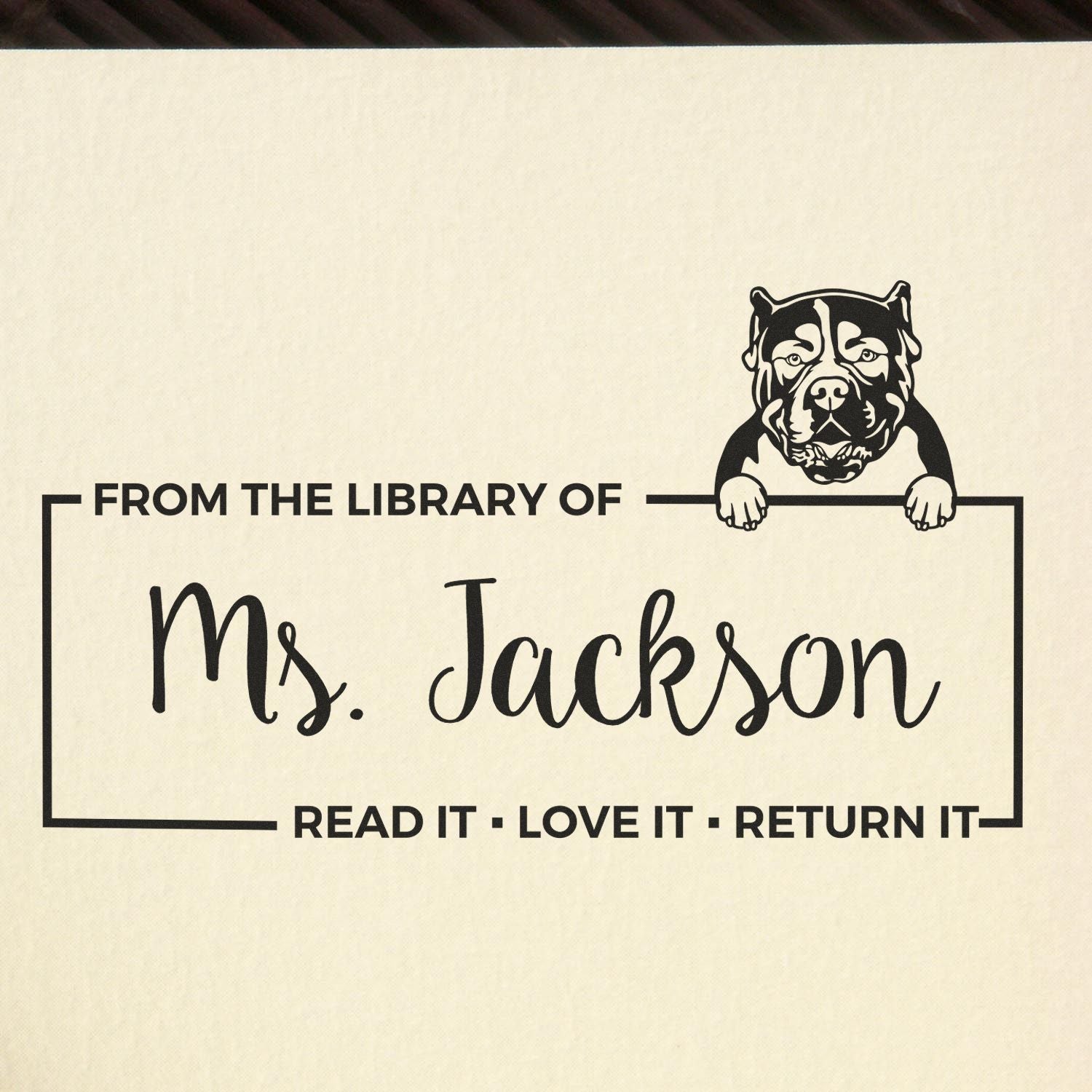 American Bulldog Custom Dog-Themed Book ? Stamp - Engineer Seal Stamps