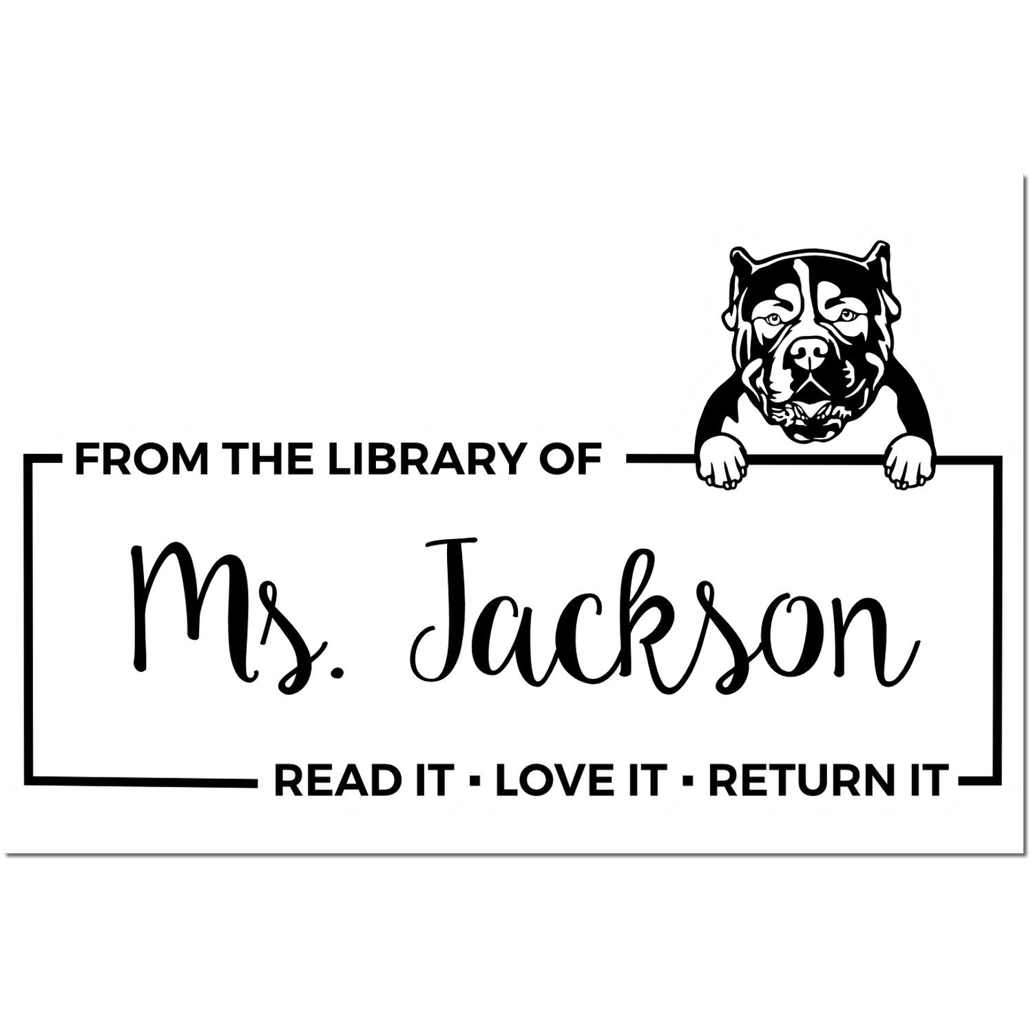 American Bulldog Custom Dog-Themed Book ? Stamp - Engineer Seal Stamps