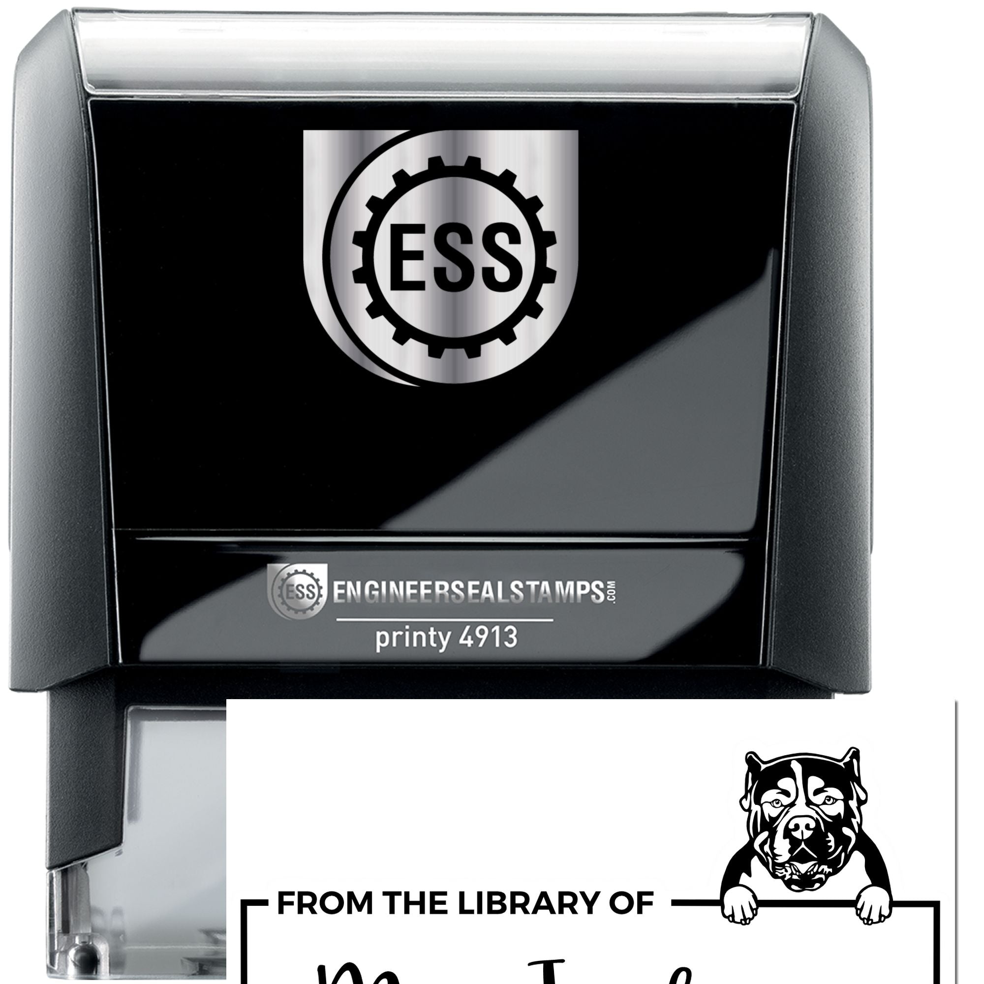 Self-Inking American Bulldog Customized Custom Dog Library ? Stamp - Engineer Seal Stamps