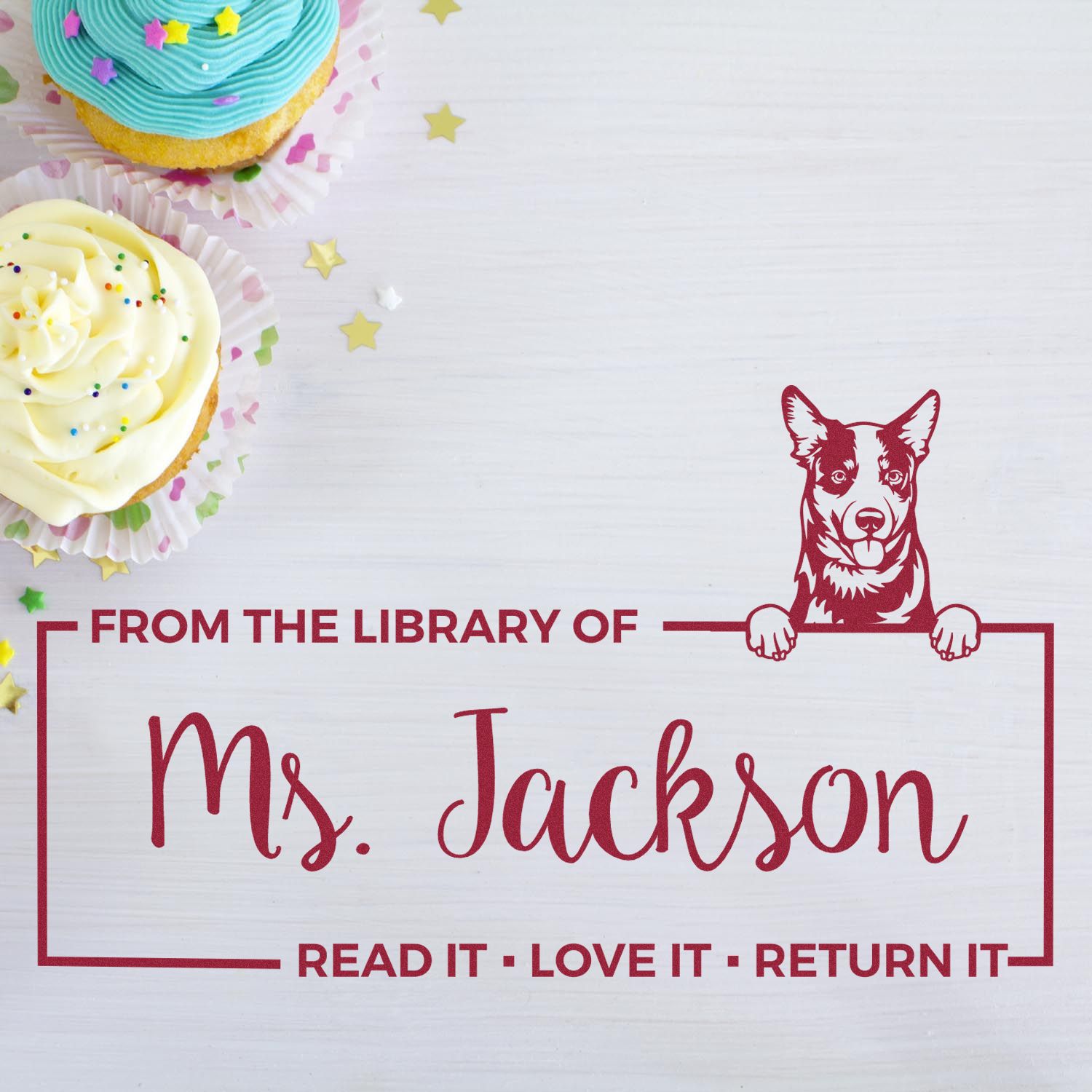 Australian Cattle Custom Custom Dog Read It Return ? Stamp - Engineer Seal Stamps