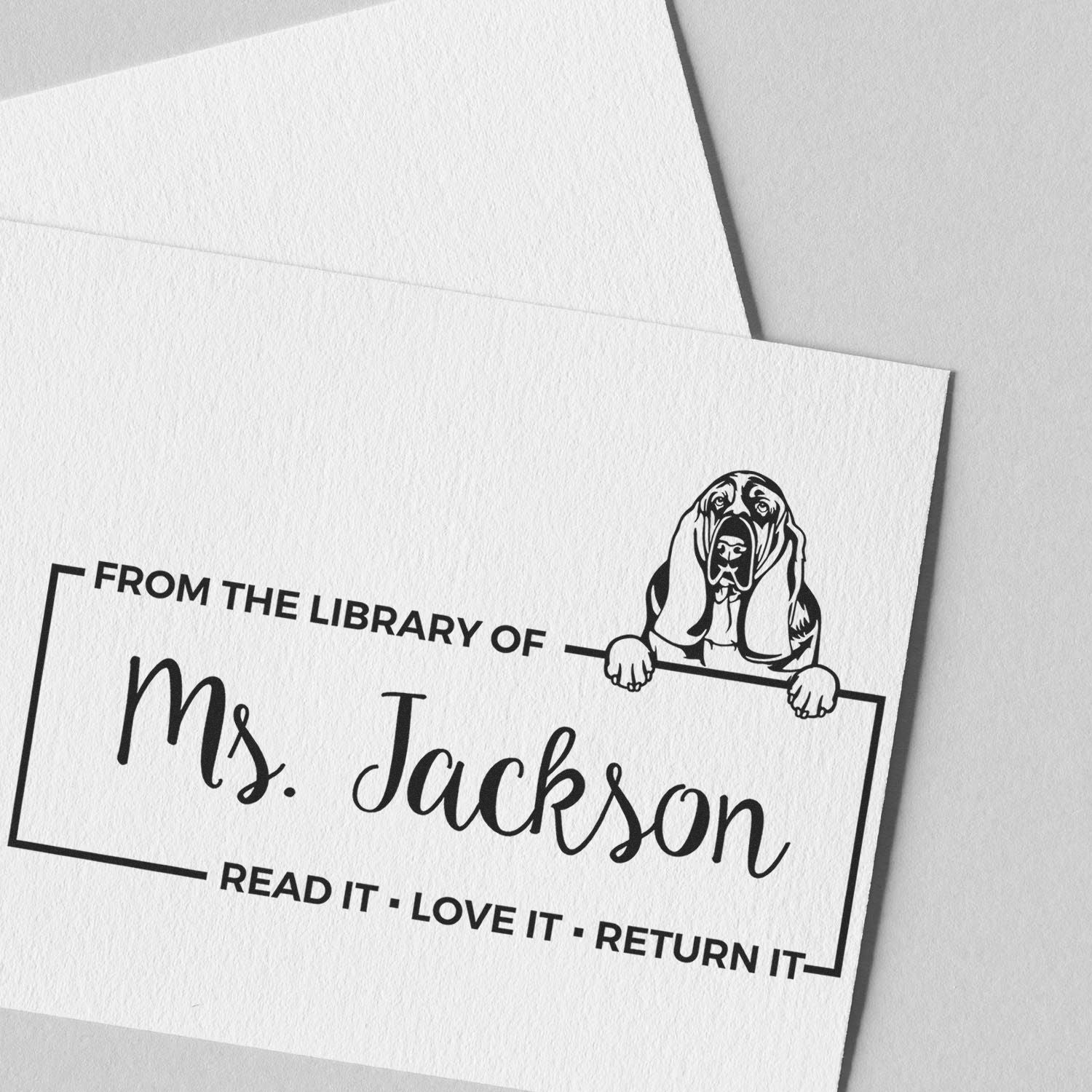 Basset Hound Custom Library Stamp - Engineer Seal Stamps