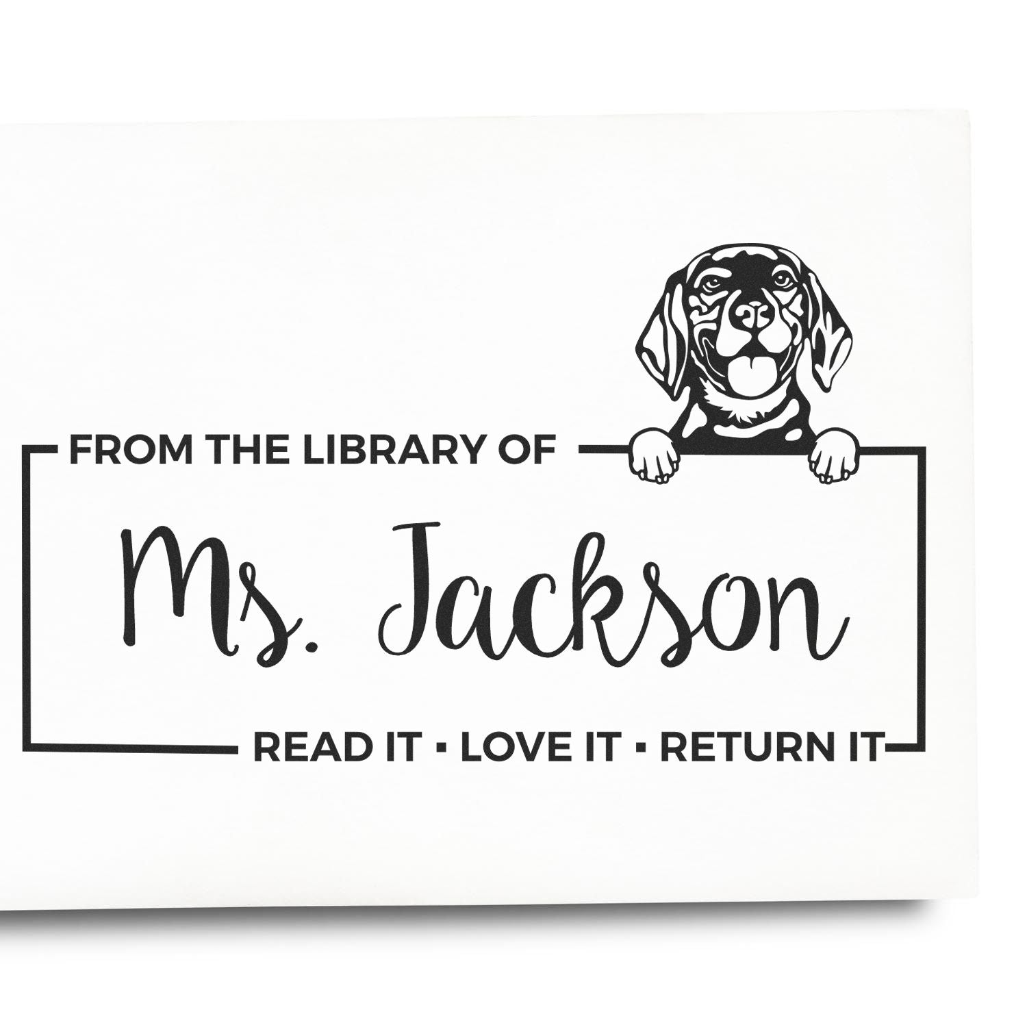 Beagle Custom Dog Read It Return ? Stamp - Engineer Seal Stamps