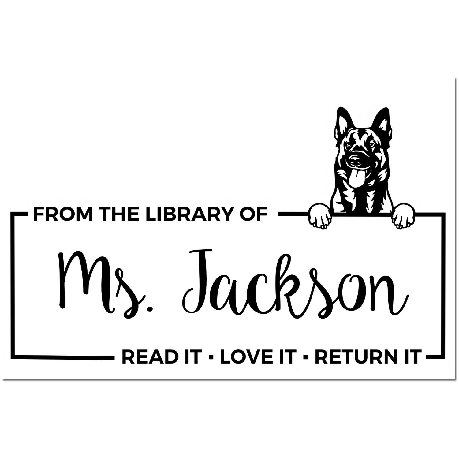 Belgian Malinois Custom Custom Pet Bookplate? Stamp - Engineer Seal Stamps