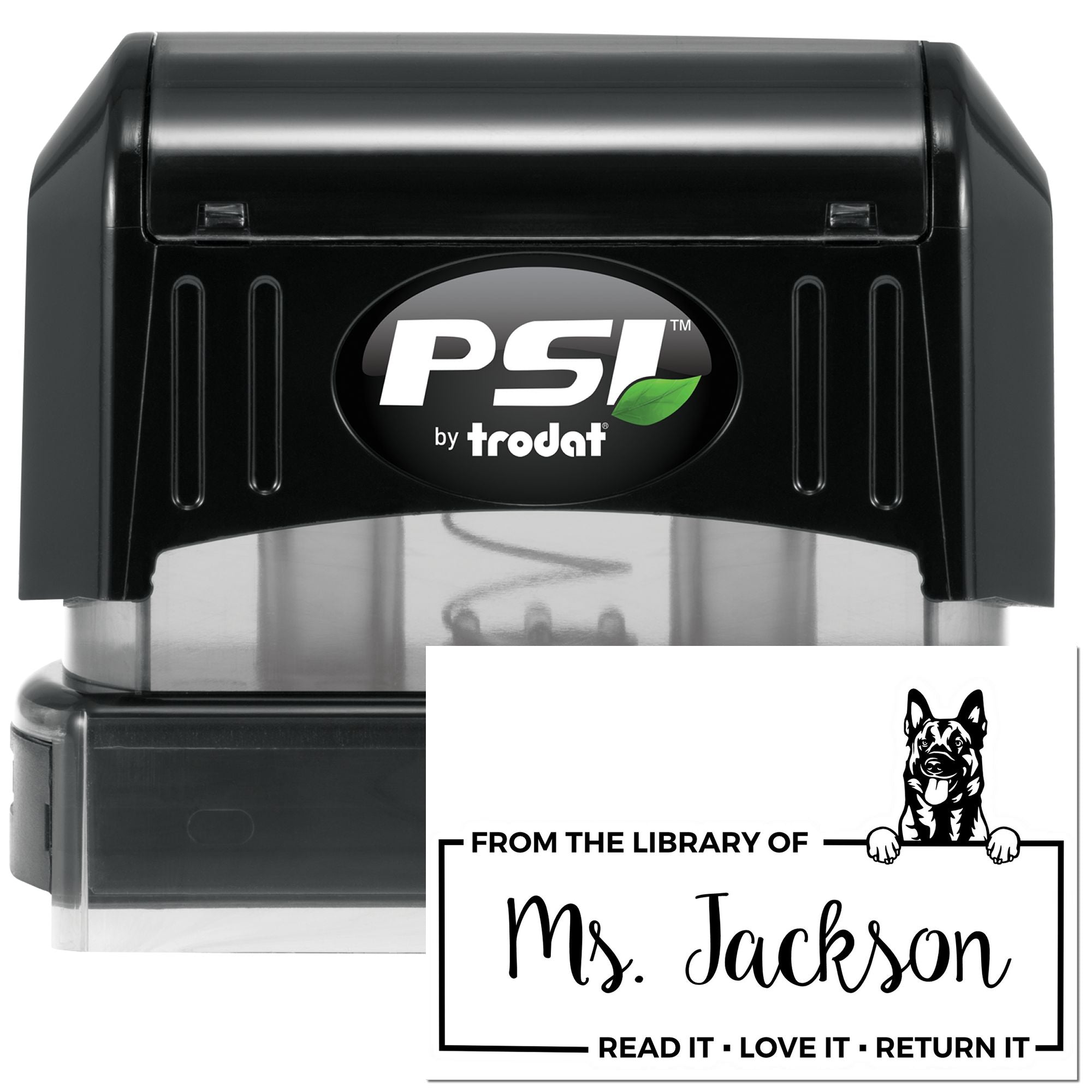 Belgian Malinois Custom Classroom Library Stamp - Engineer Seal Stamps