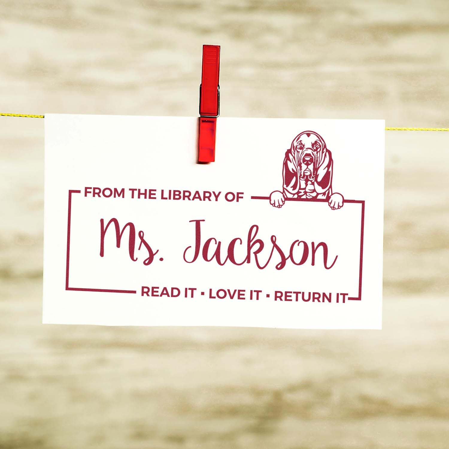 Bloodhound Custom Name For Teacher Stamper - Engineer Seal Stamps