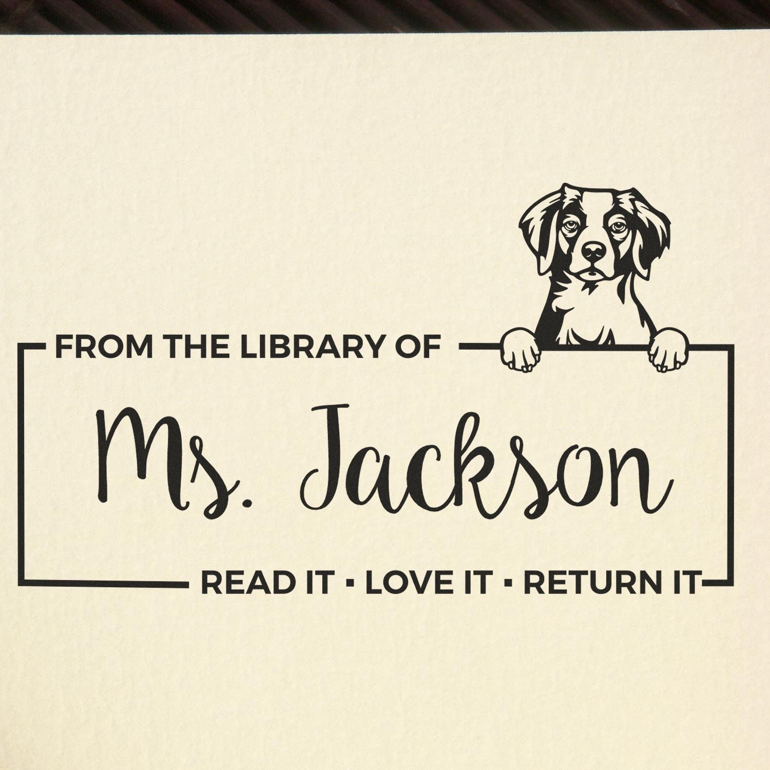 Self-Inking Brittany Customized Dog Lover Book Ownership ? Stamp - Engineer Seal Stamps