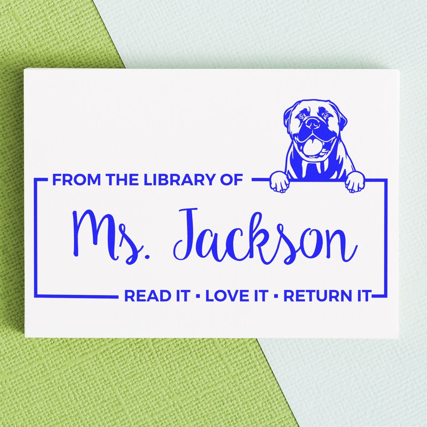 Self-Inking Bullmastiffs Customized Pet-Themed Book Ownership ? Stamp - Engineer Seal Stamps