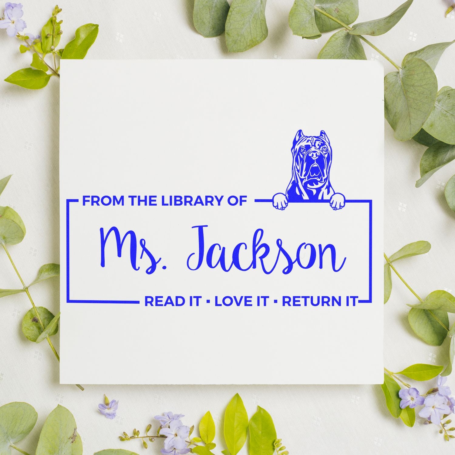 Self-Inking Cane Corso Customized Dog-Themed Book Ownership Label? Stamp - Engineer Seal Stamps