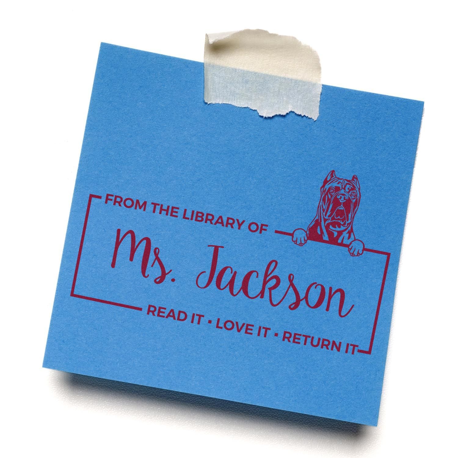 Self-Inking Cane Corso Customized Dog-Themed Book Ownership Label? Stamp - Engineer Seal Stamps