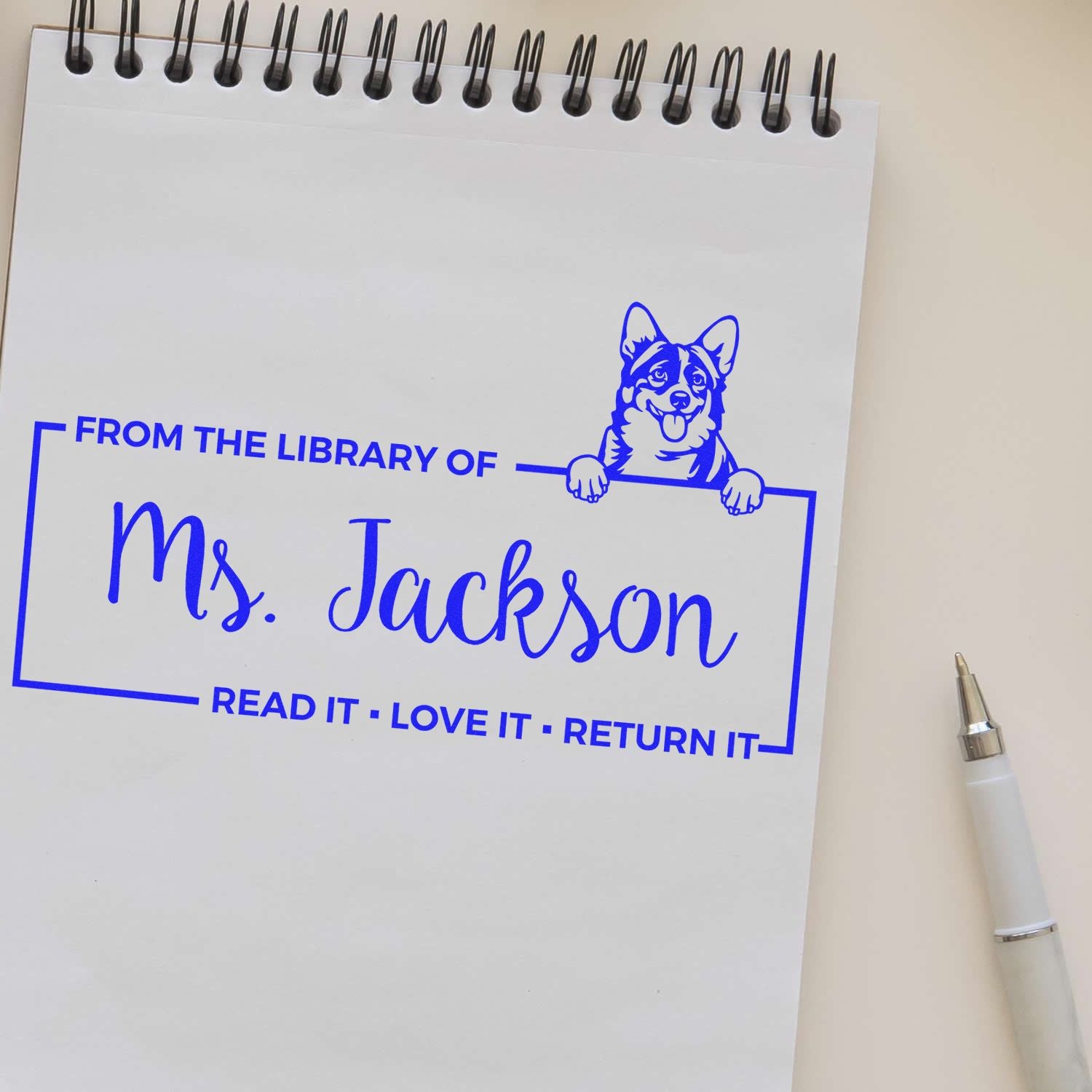 Cardigan Welsh Corgis Custom Desk Stamp - Engineer Seal Stamps