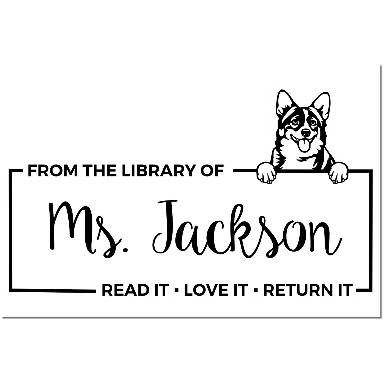 Cardigan Welsh Corgis Custom Custom Dog Book Ownership ? Stamp - Engineer Seal Stamps