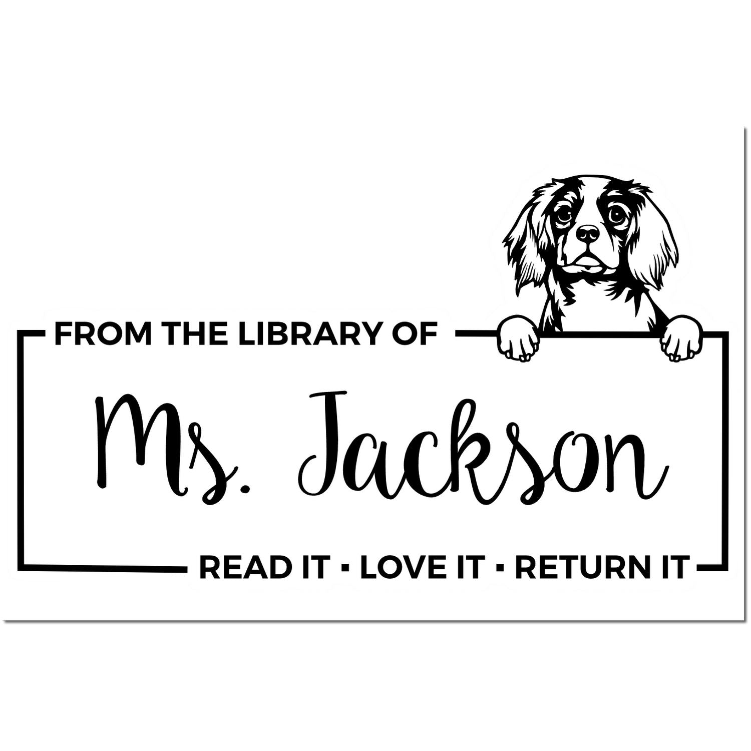 Cavalier King Charles Spaniel Custom Desk Stamper - Engineer Seal Stamps