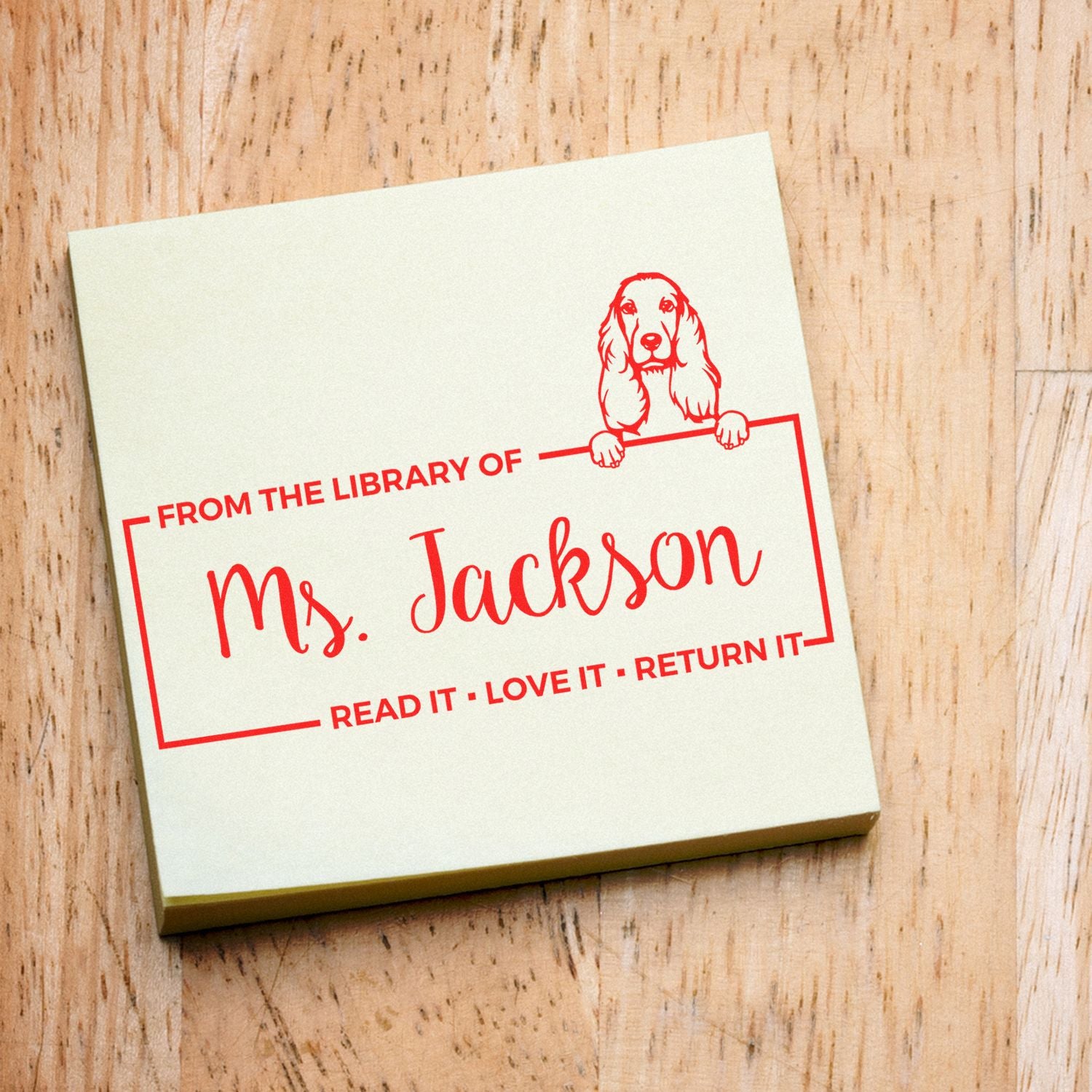 Cocker Spaniel Custom Book Return Stamper - Engineer Seal Stamps