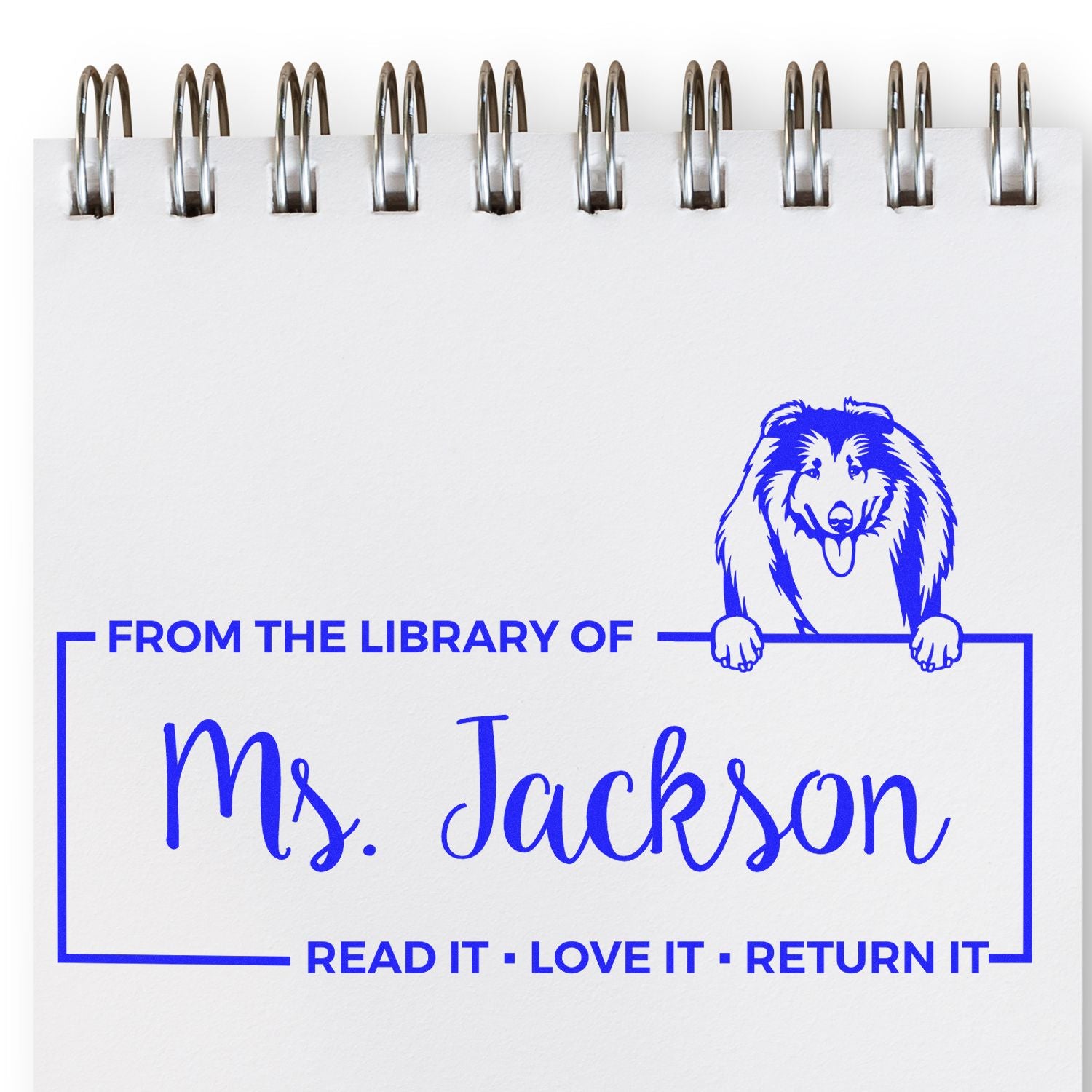 Collies Custom Dog-Themed Book Ownership ? Stamp - Engineer Seal Stamps