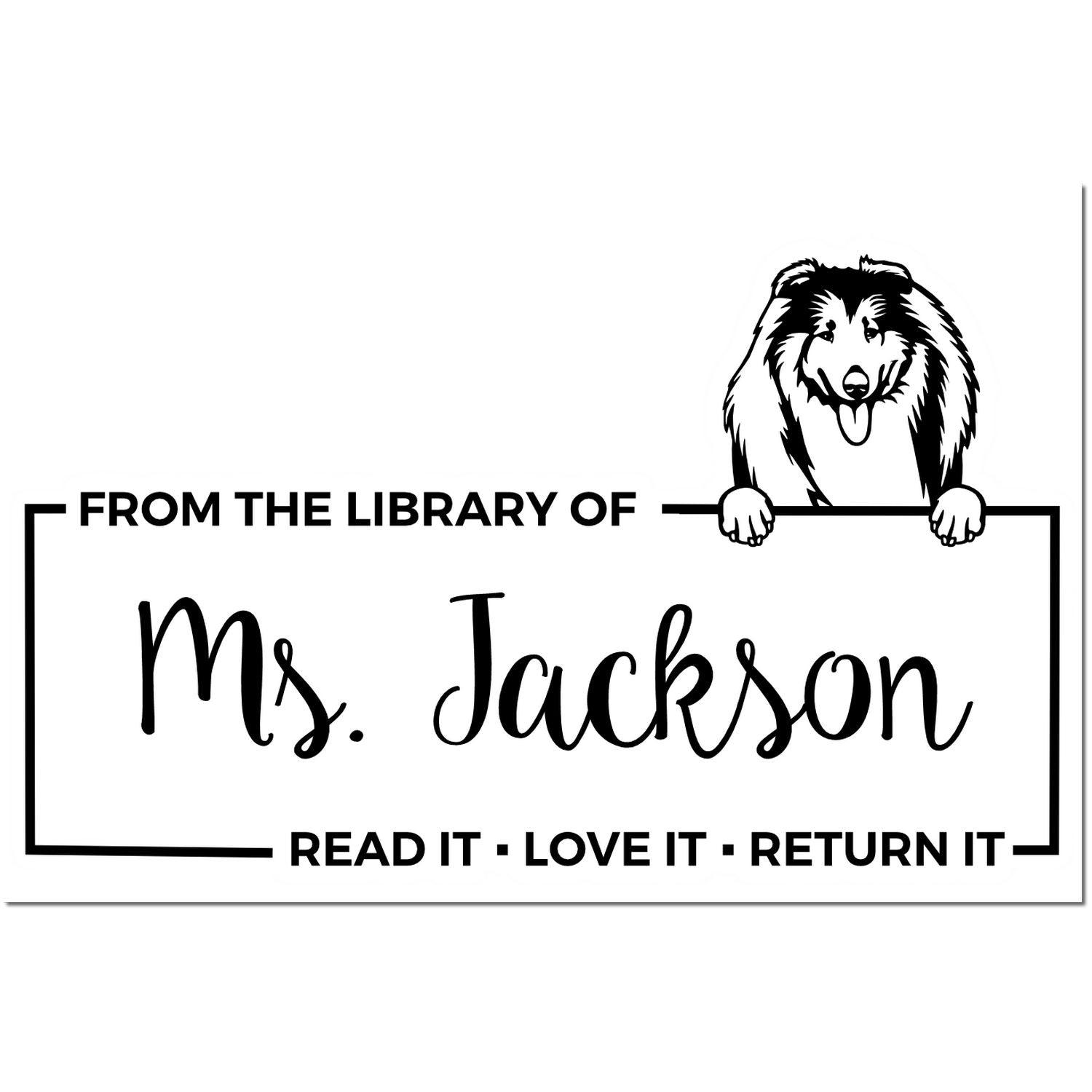 Collies Custom Dog-Themed Book Ownership ? Stamp - Engineer Seal Stamps