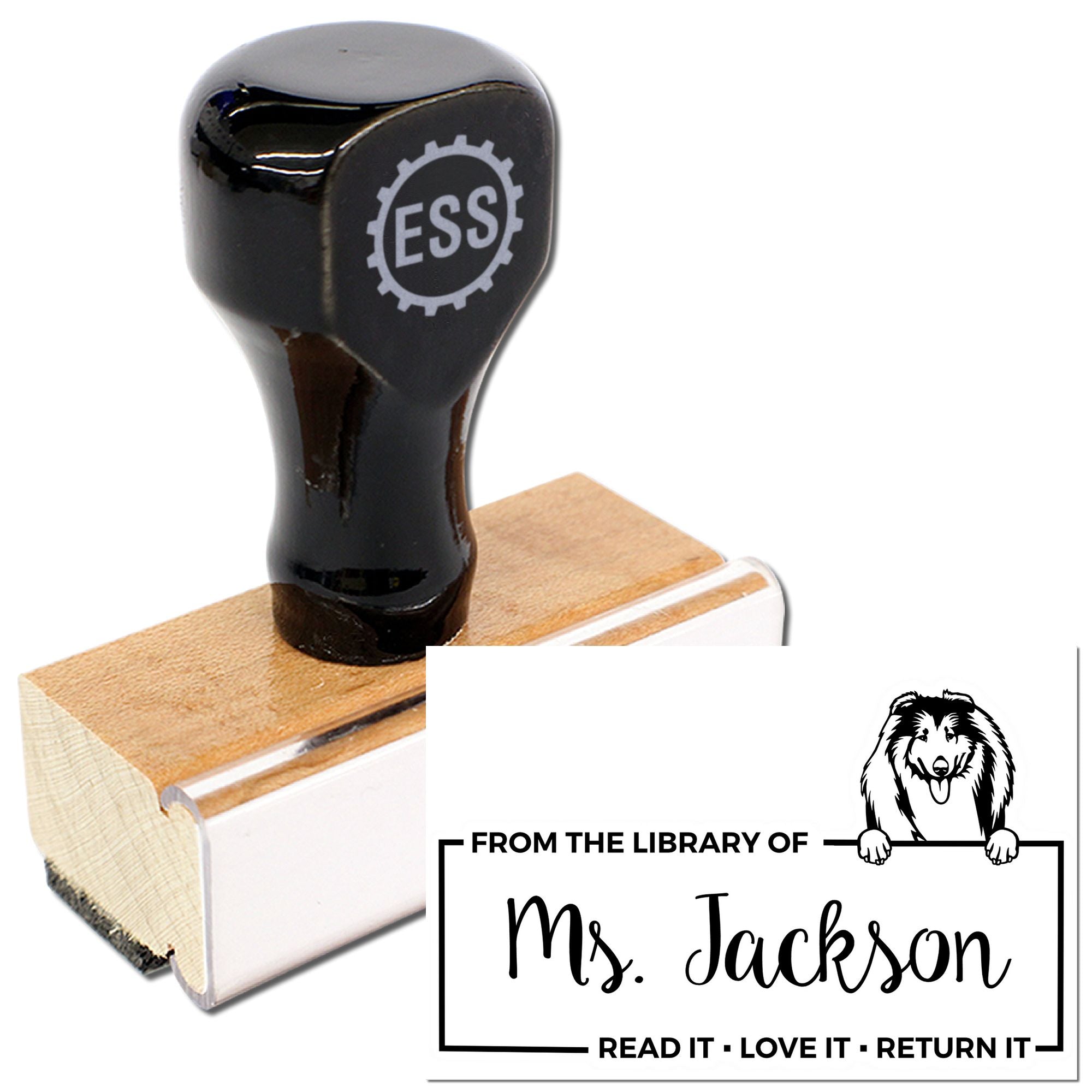 Collies Custom Dog-Themed Book Ownership ? Stamp