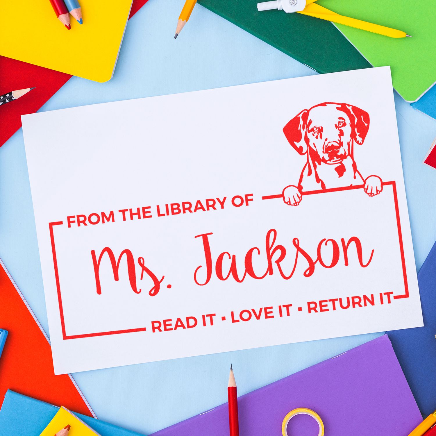 Dalmatian Custom Classroom Book Stamper - Engineer Seal Stamps