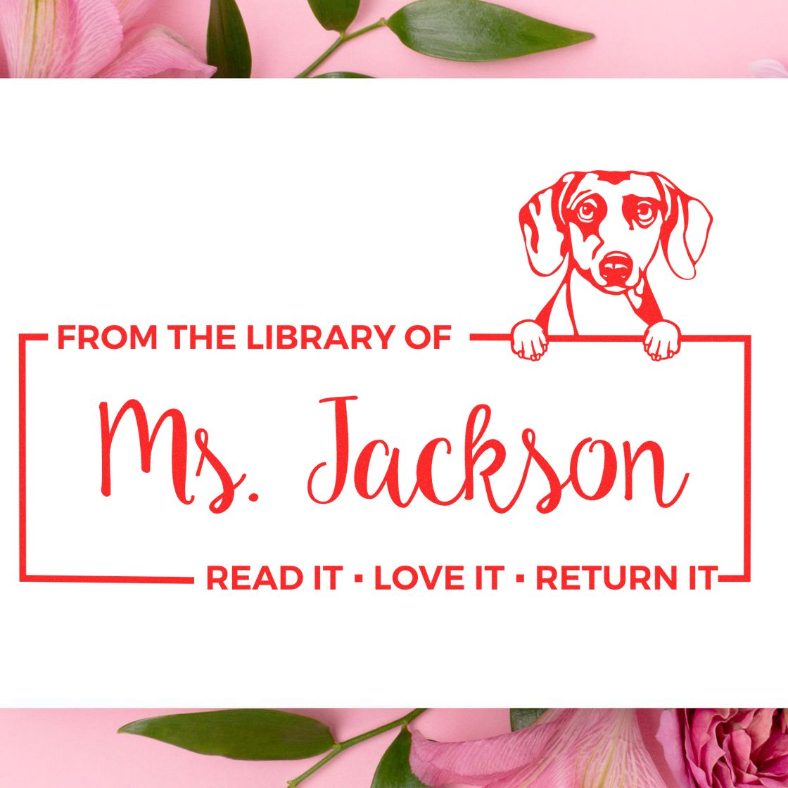 Daschound Custom For Library Stamp - Engineer Seal Stamps