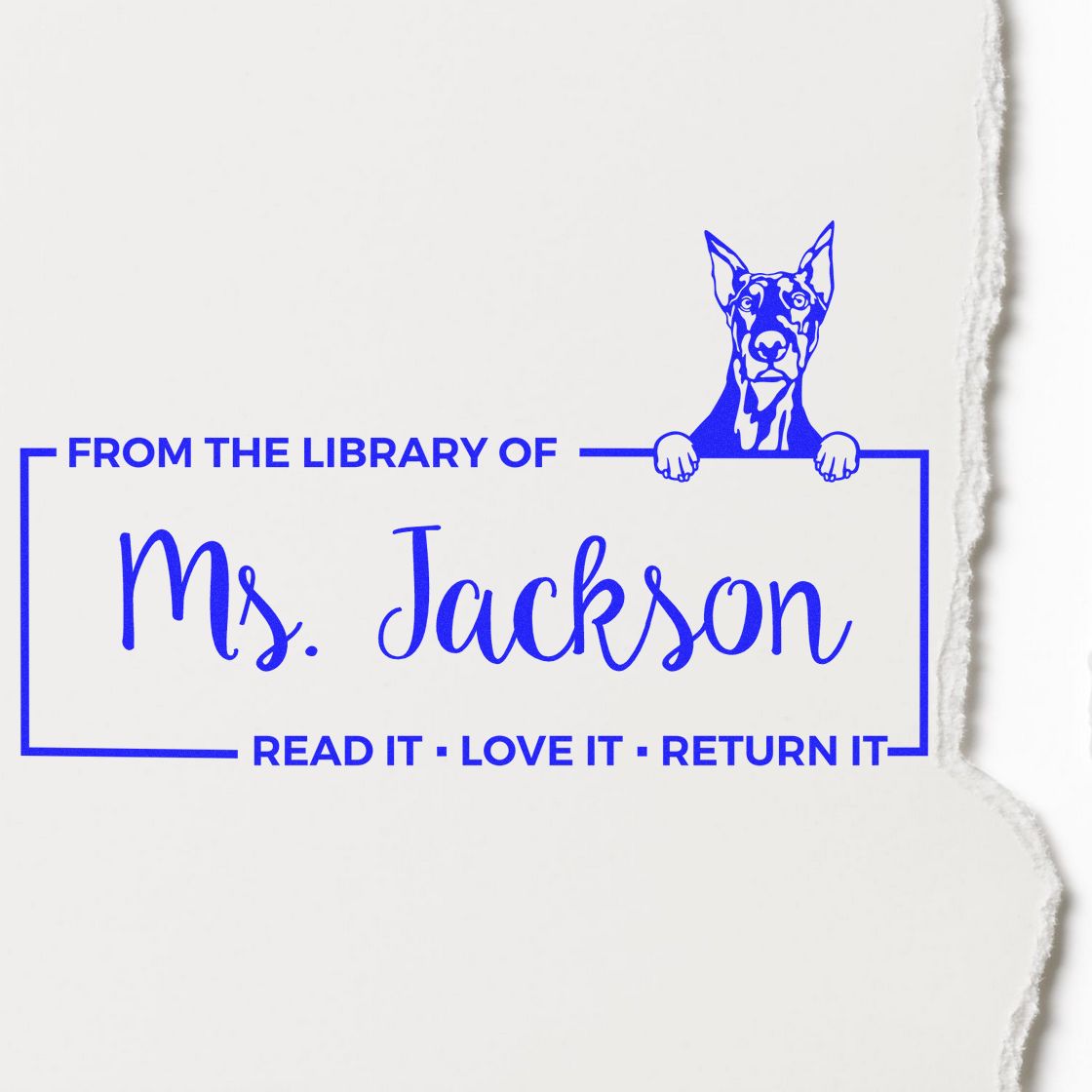 Doberman Custom Pet-Themed Book Ownership ? Stamp - Engineer Seal Stamps