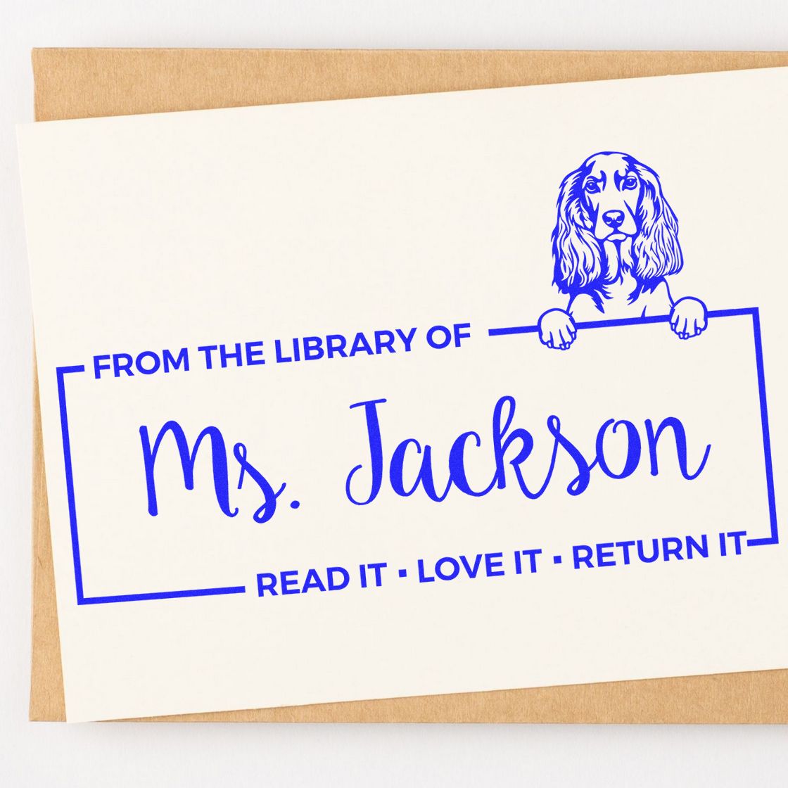 English Cocker Spaniel Custom Dog-Themed Book Ownership Label? Stamp - Engineer Seal Stamps