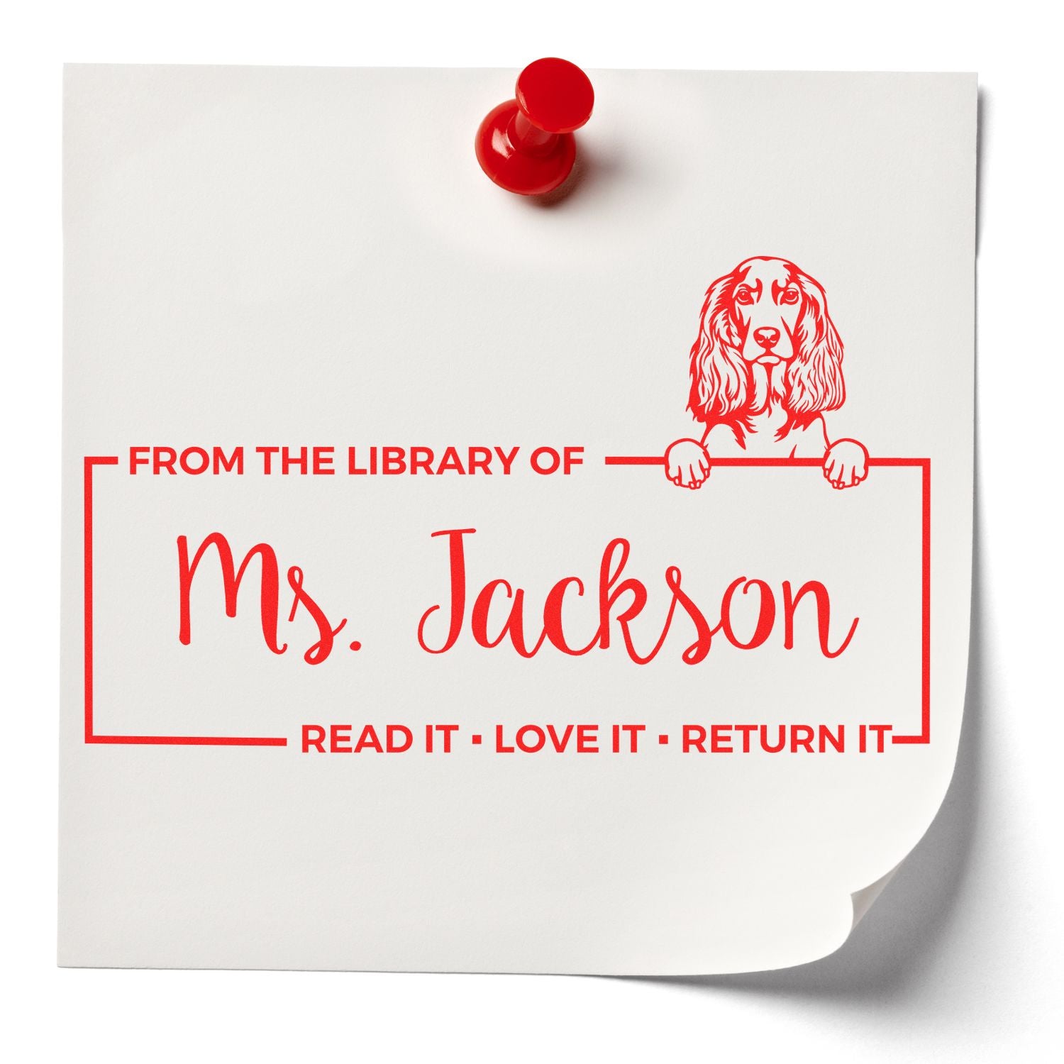 English Cocker Spaniel Custom Dog-Themed Book Ownership Label? Stamp - Engineer Seal Stamps