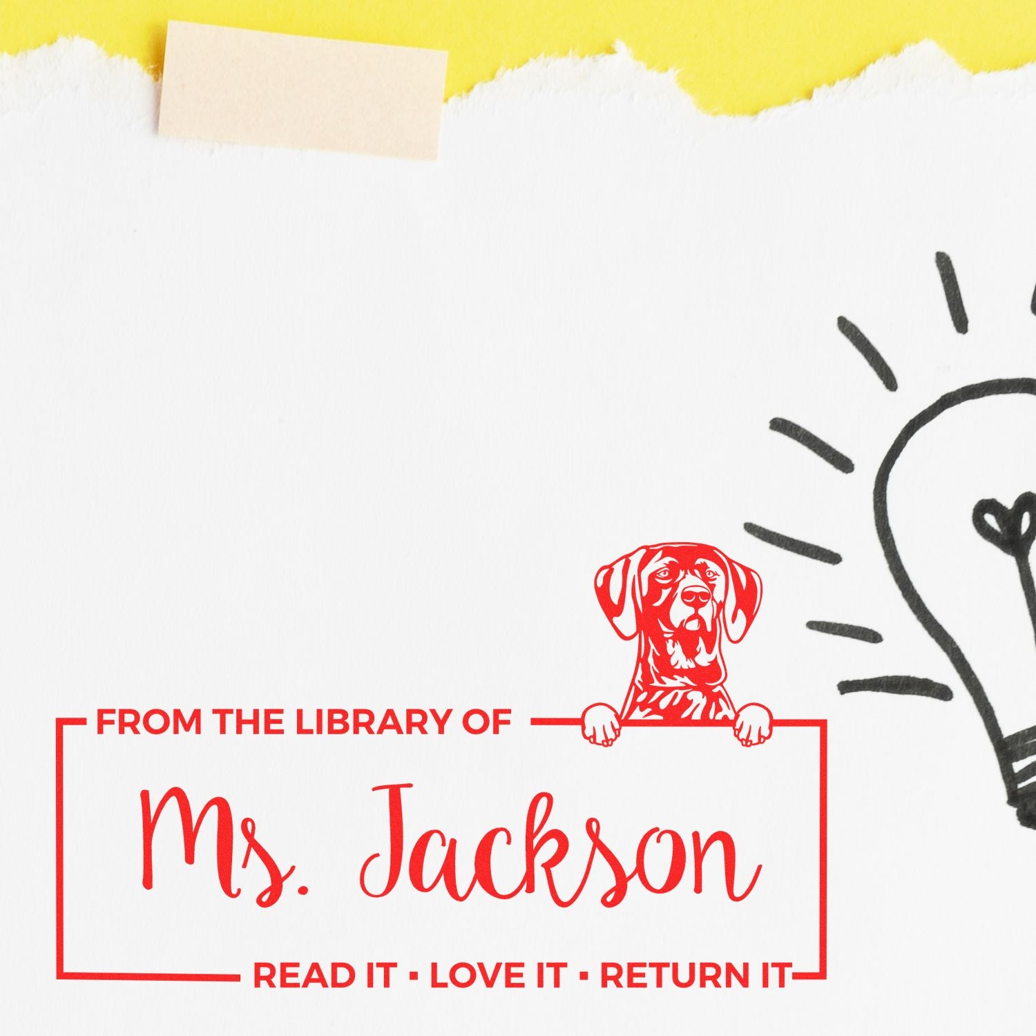 German Shorthaired Pointer Custom Book Ownership Tools Stamp - Engineer Seal Stamps