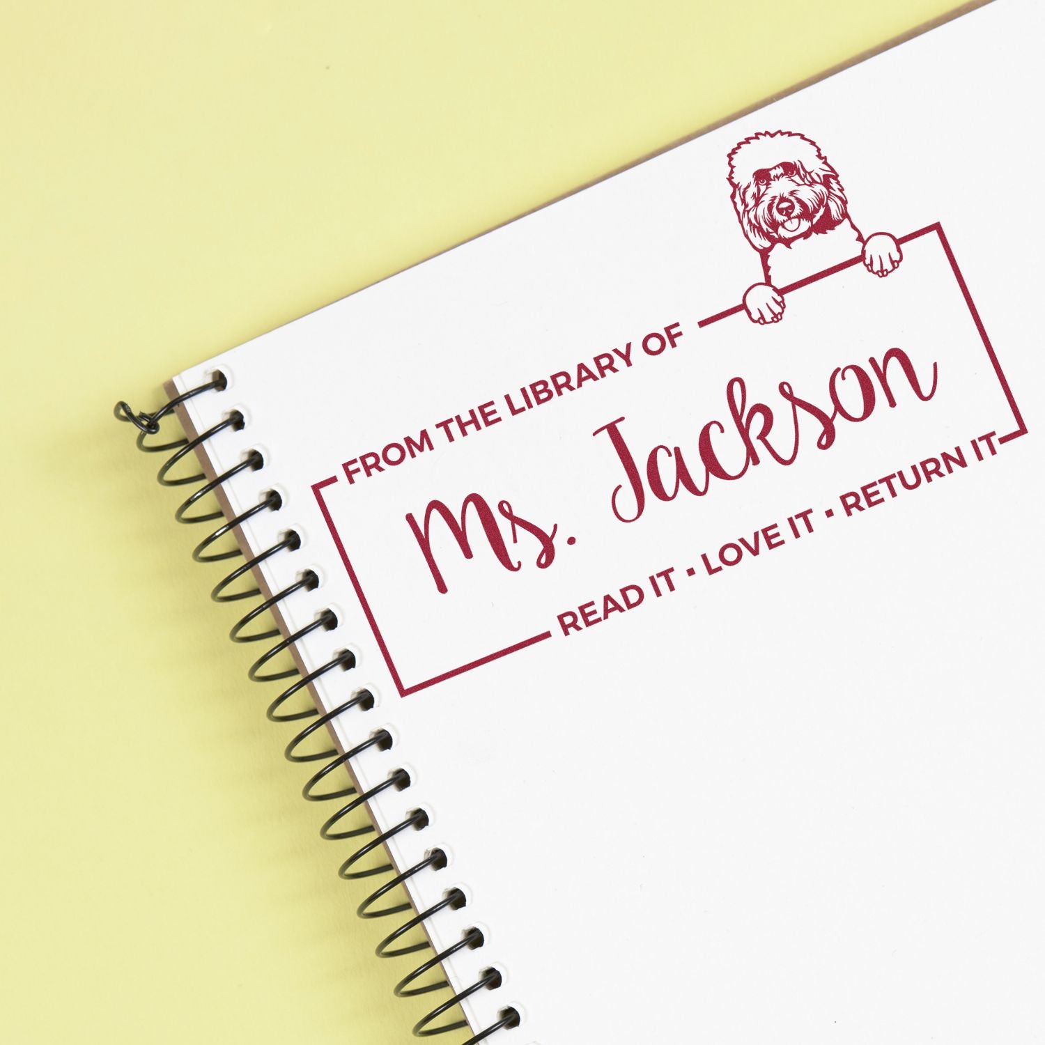 Goldendoodle Custom Library Return Stamp - Engineer Seal Stamps