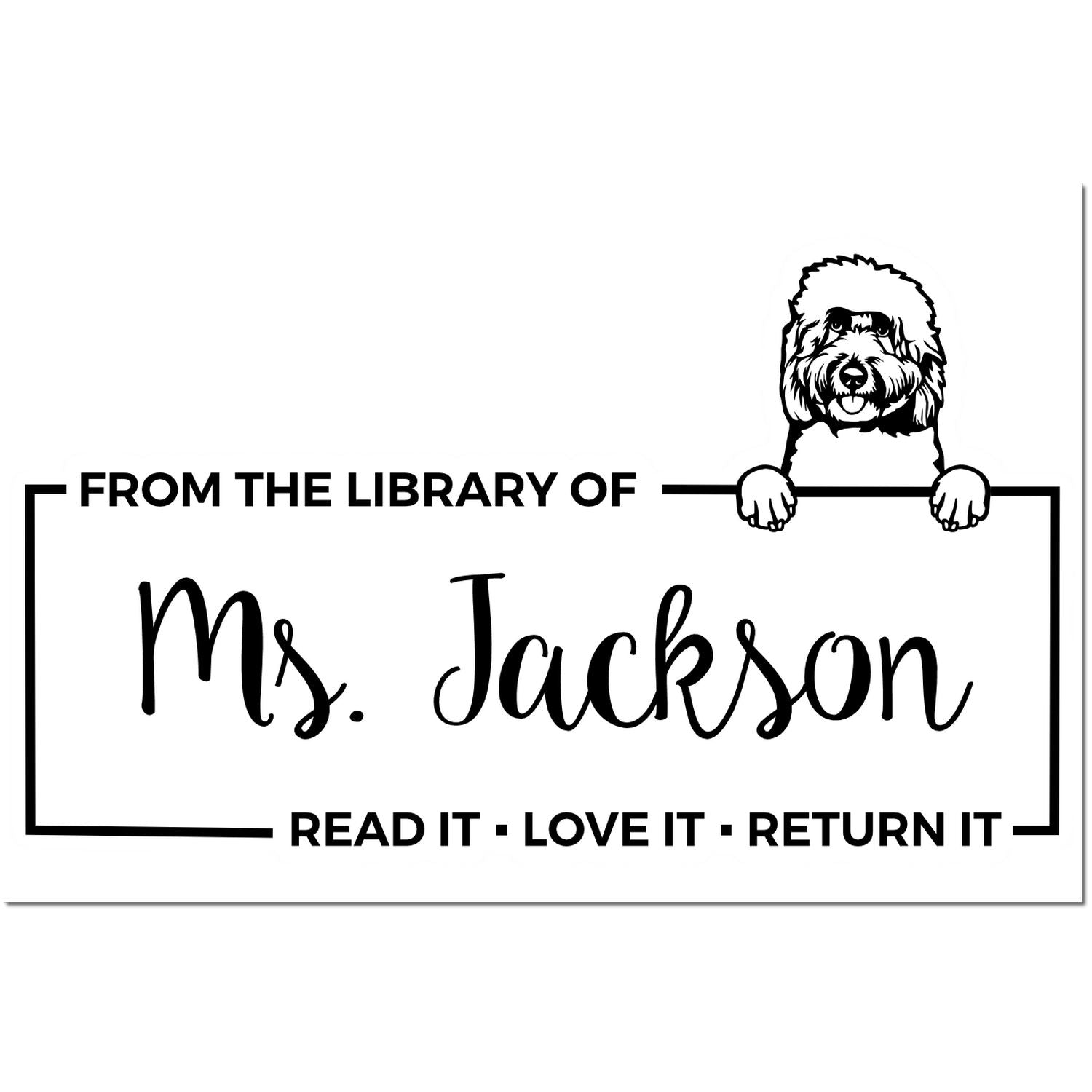 Goldendoodle Custom Dog Lover Book Ownership Label? Stamp - Engineer Seal Stamps