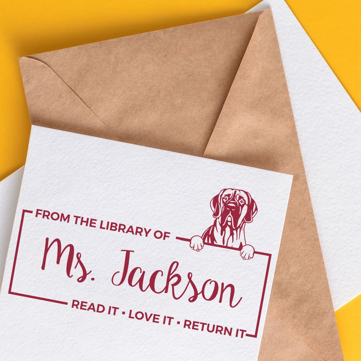 Great Dane Custom Name For Books Stamp - Engineer Seal Stamps