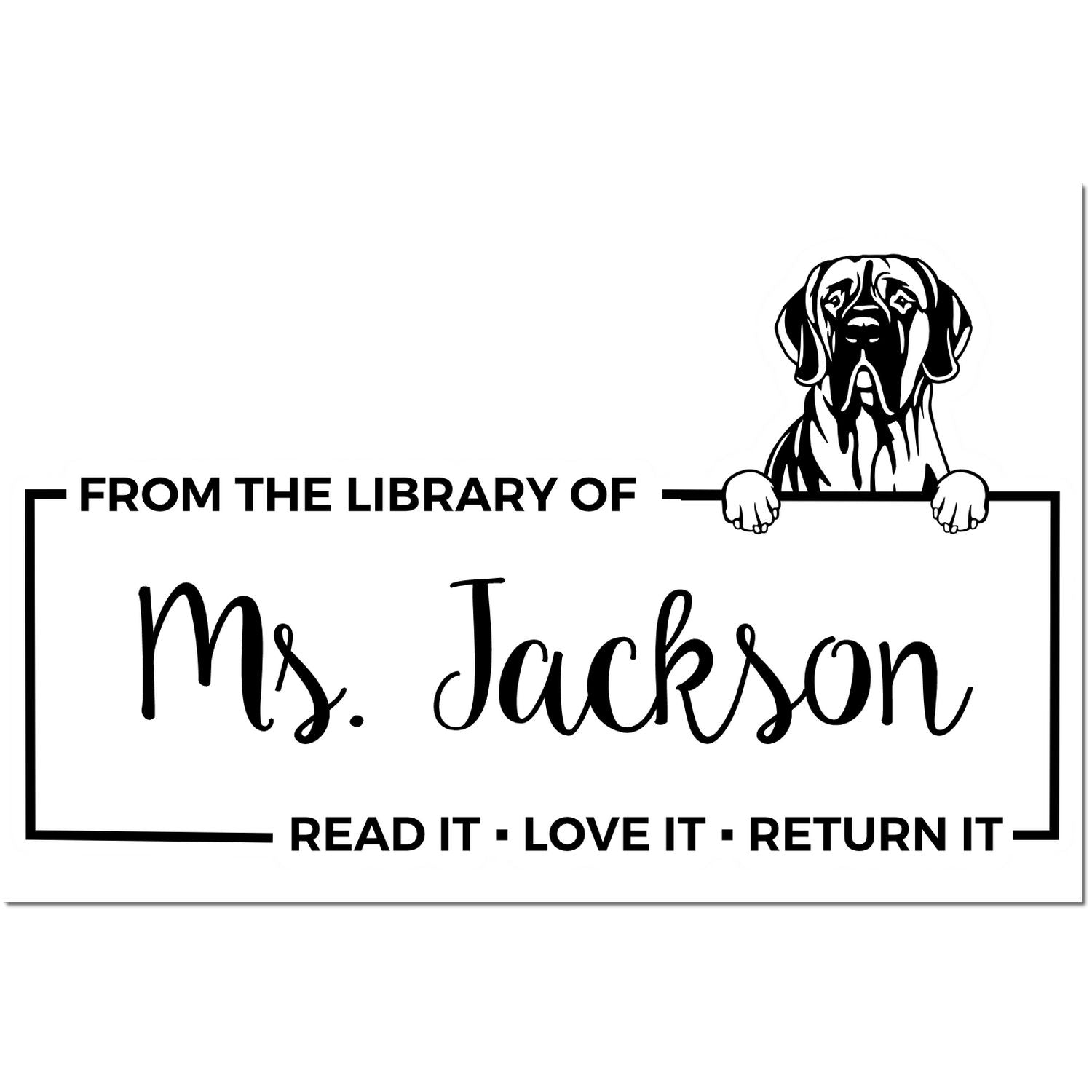 Great Dane Custom Dog Bookplate ? Stamp - Engineer Seal Stamps