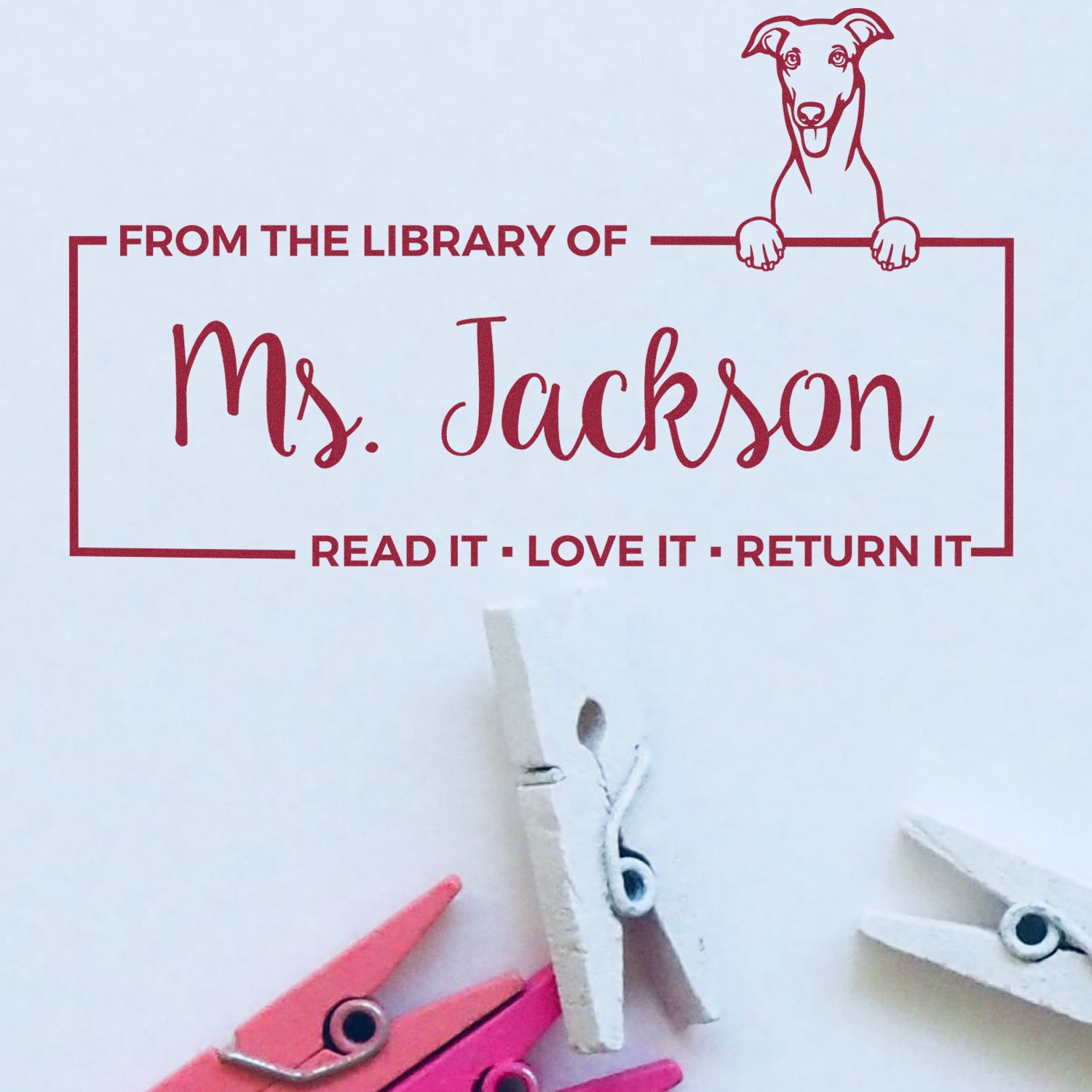 Greyhound Custom Dog-Themed Read It Return ? Stamp - Engineer Seal Stamps