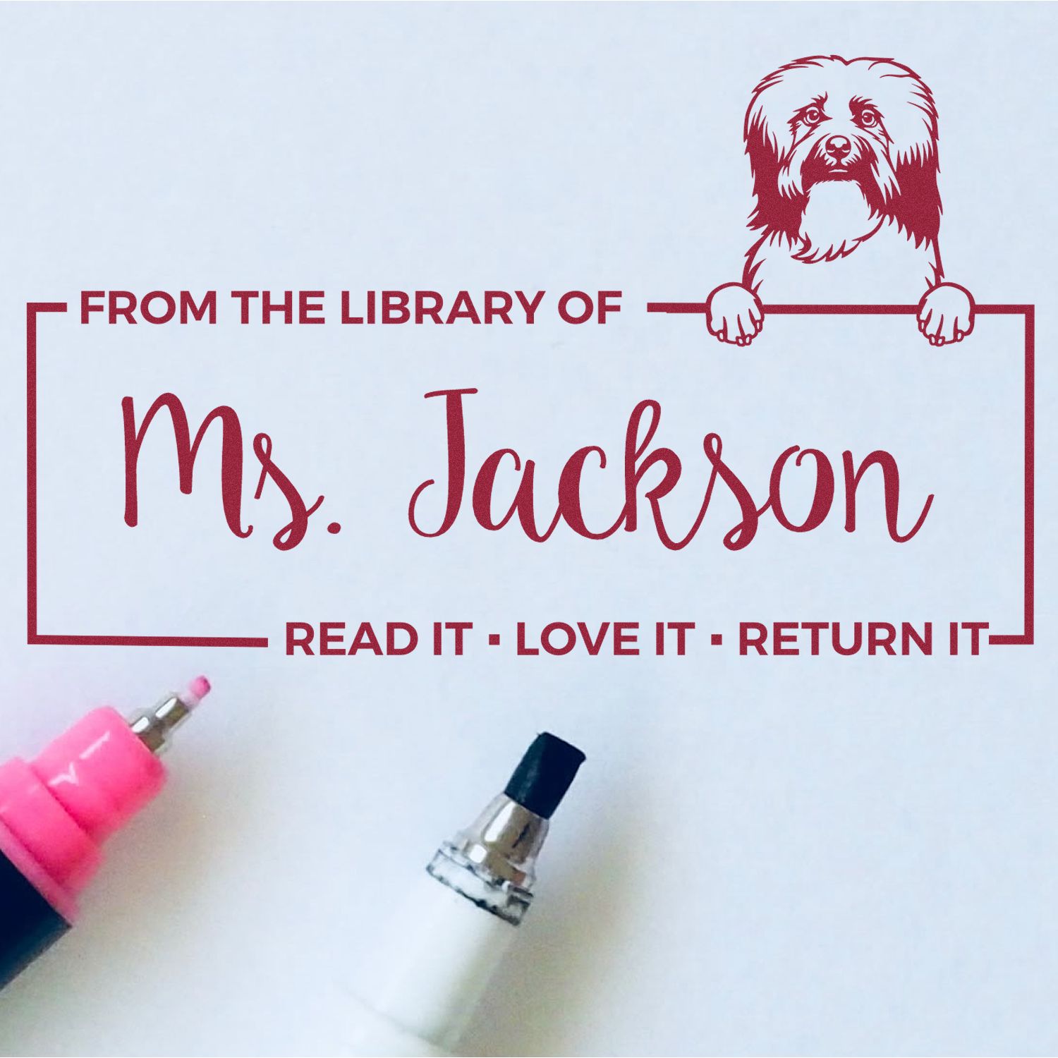 Havanese Custom Classroom Book Owner Stamp - Engineer Seal Stamps