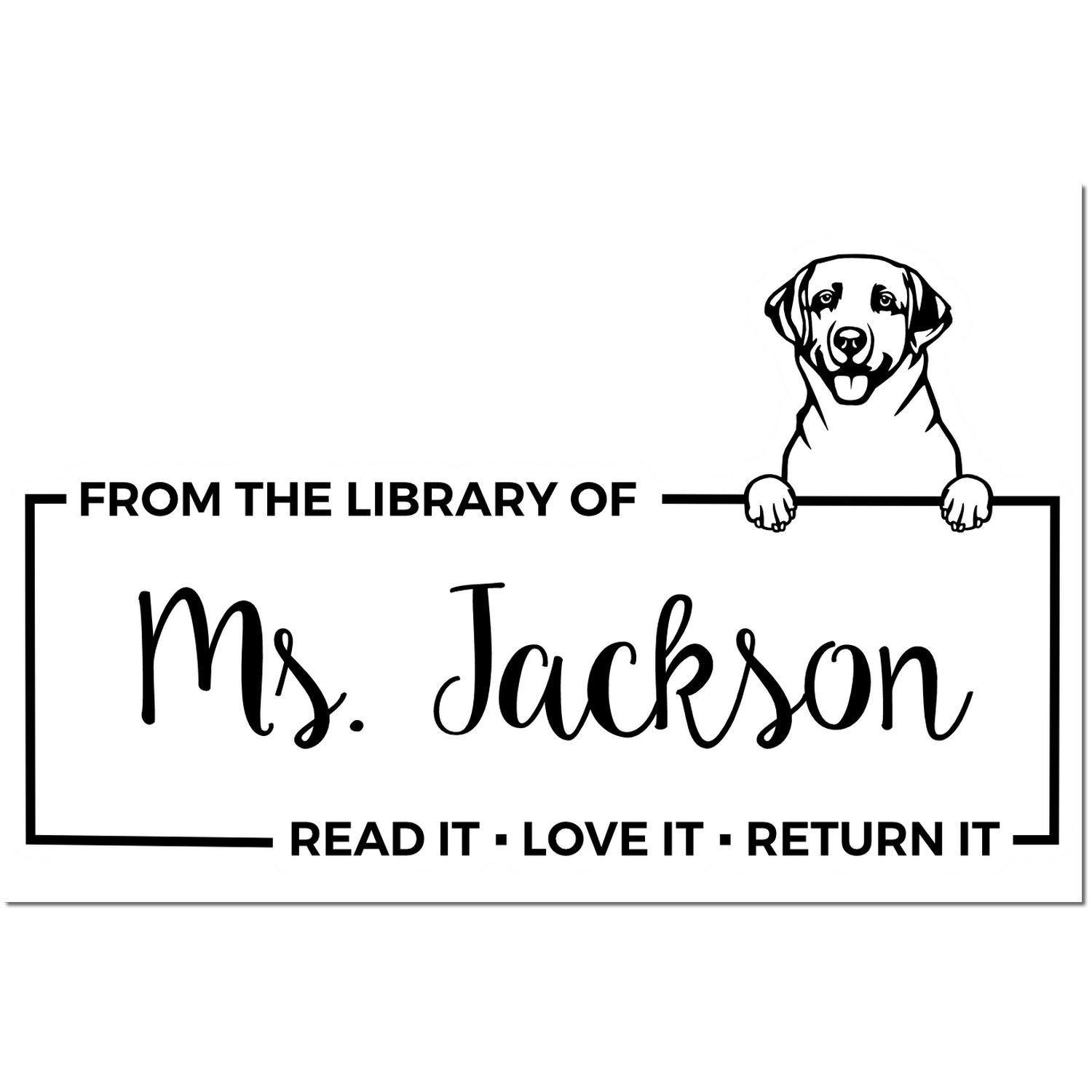Self-Inking Labrador Retriever Customized Pet-Themed Bookplate ? Stamp - Engineer Seal Stamps