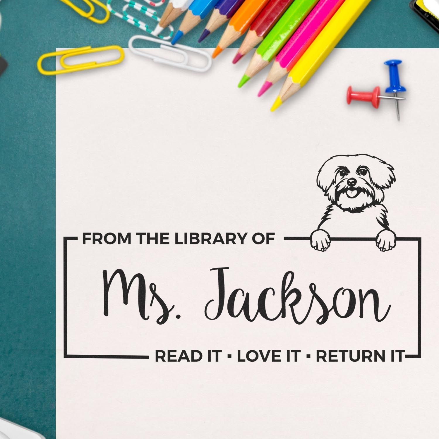 Custom Return Book Stamper with Maltese - Engineer Seal Stamps