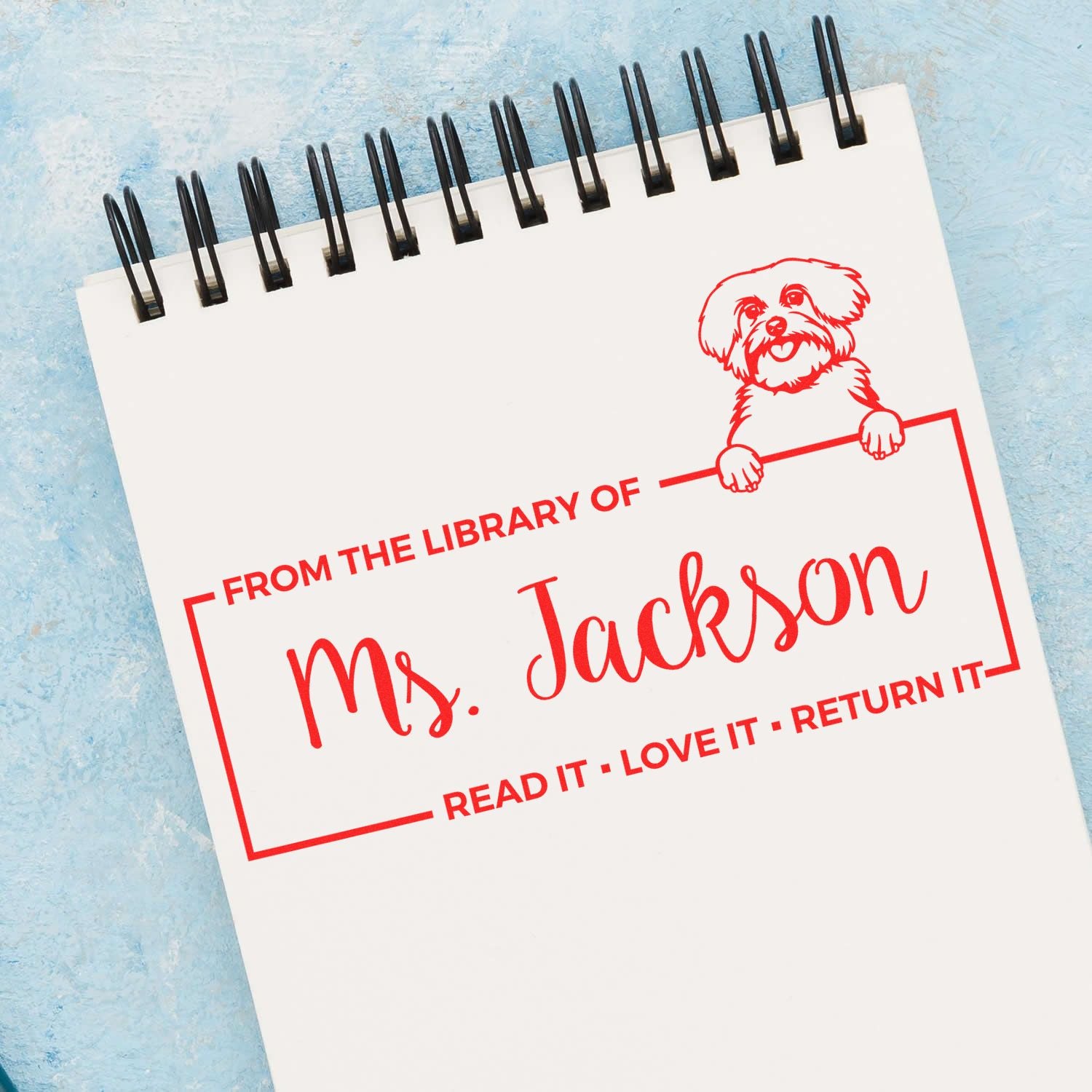 Maltese Custom Dog Book Read It Return ? Stamp - Engineer Seal Stamps