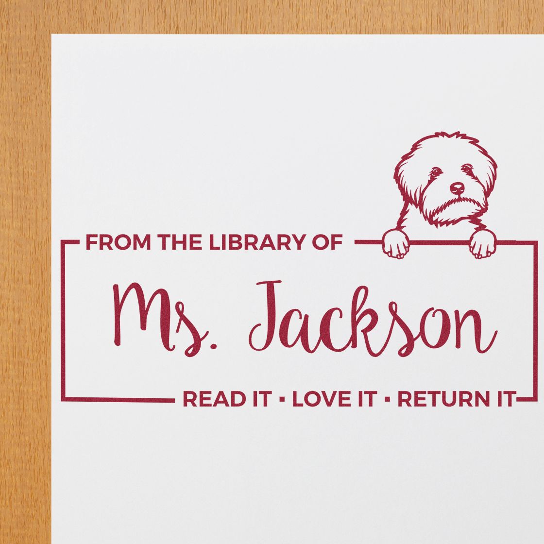 Self-Inking Maltipoo Customized Dog-Themed Bookplate Stamp - Engineer Seal Stamps
