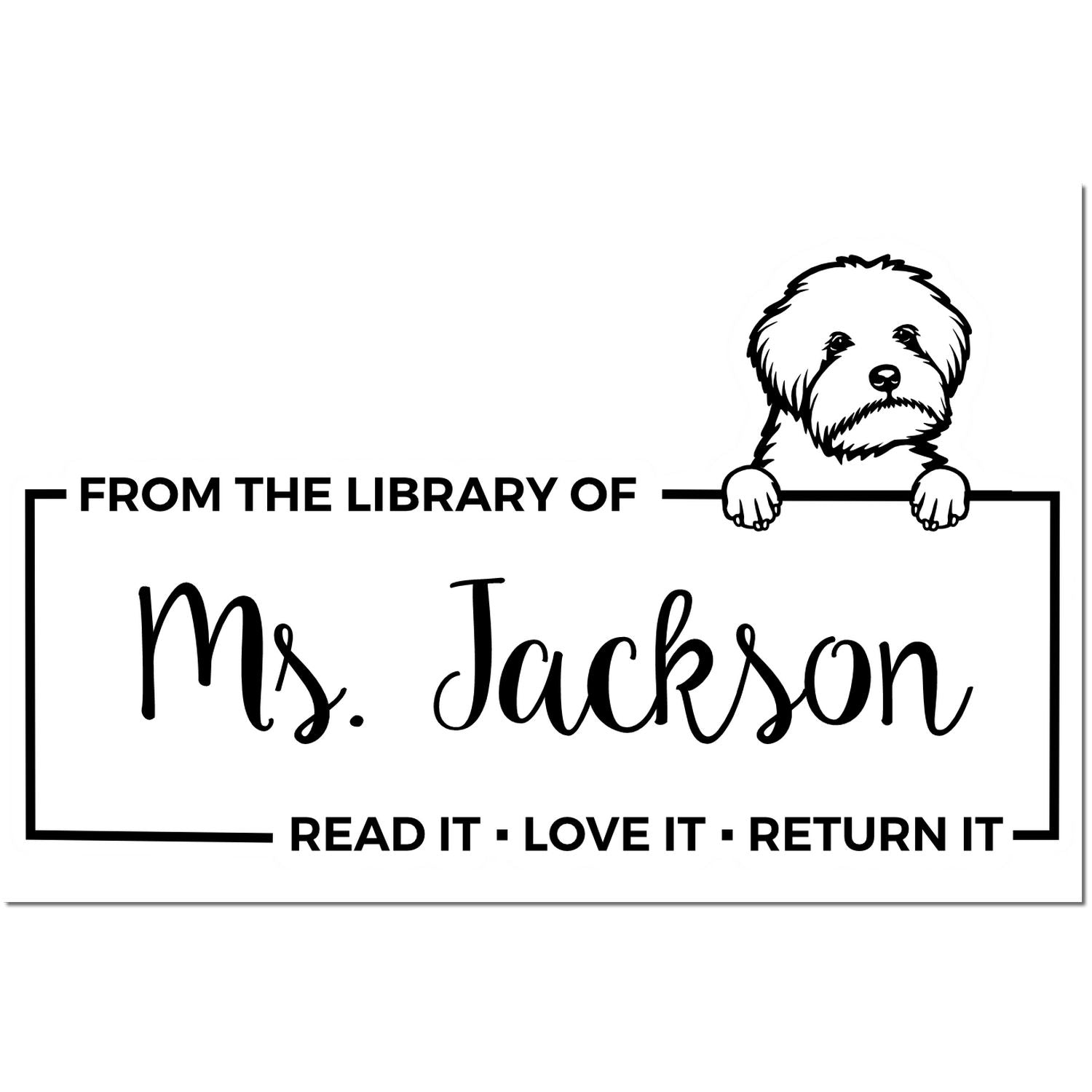 Self-Inking Maltipoo Customized Dog-Themed Bookplate Stamp - Engineer Seal Stamps