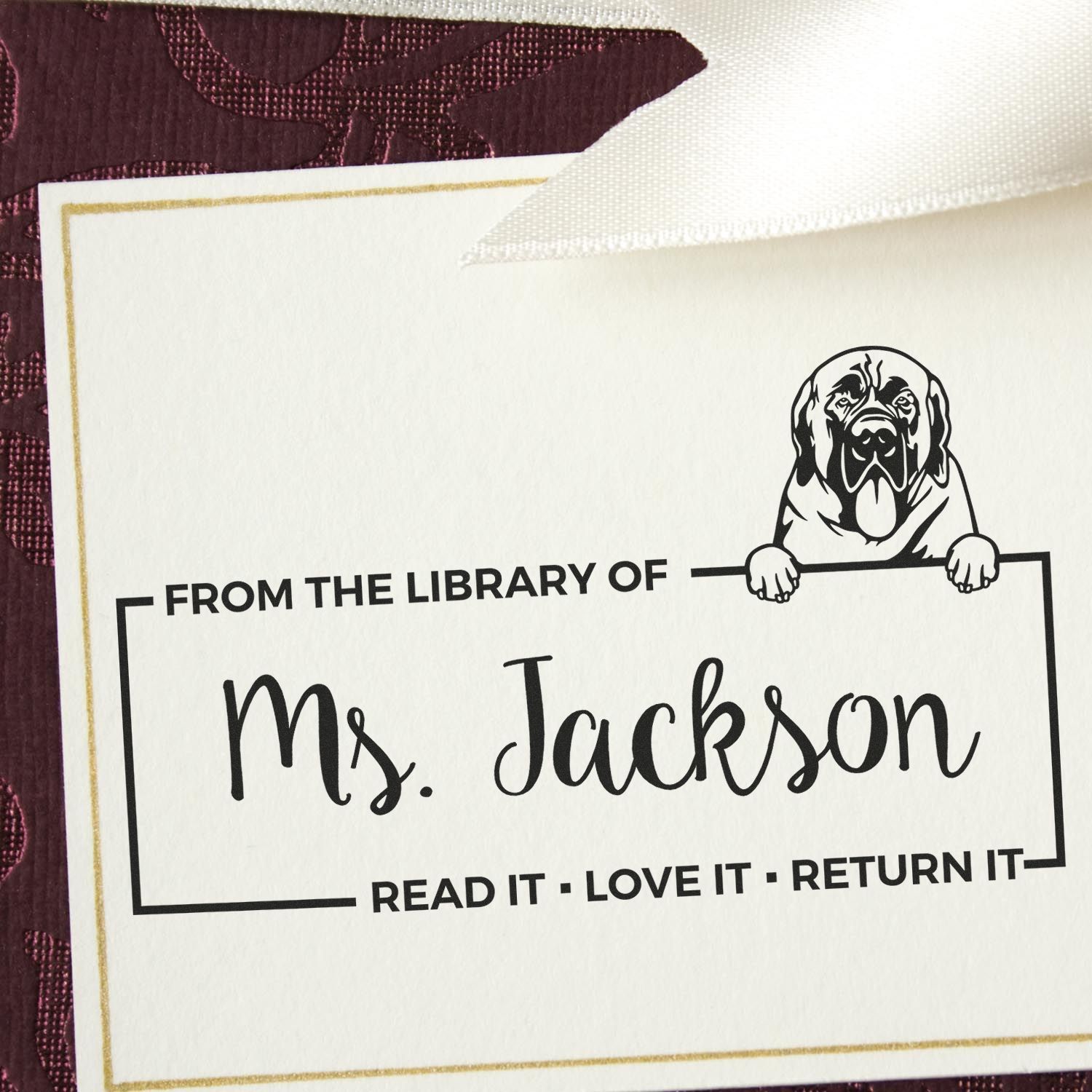 Mastiffs Custom Dog Lover Bookplate ? Stamp - Engineer Seal Stamps