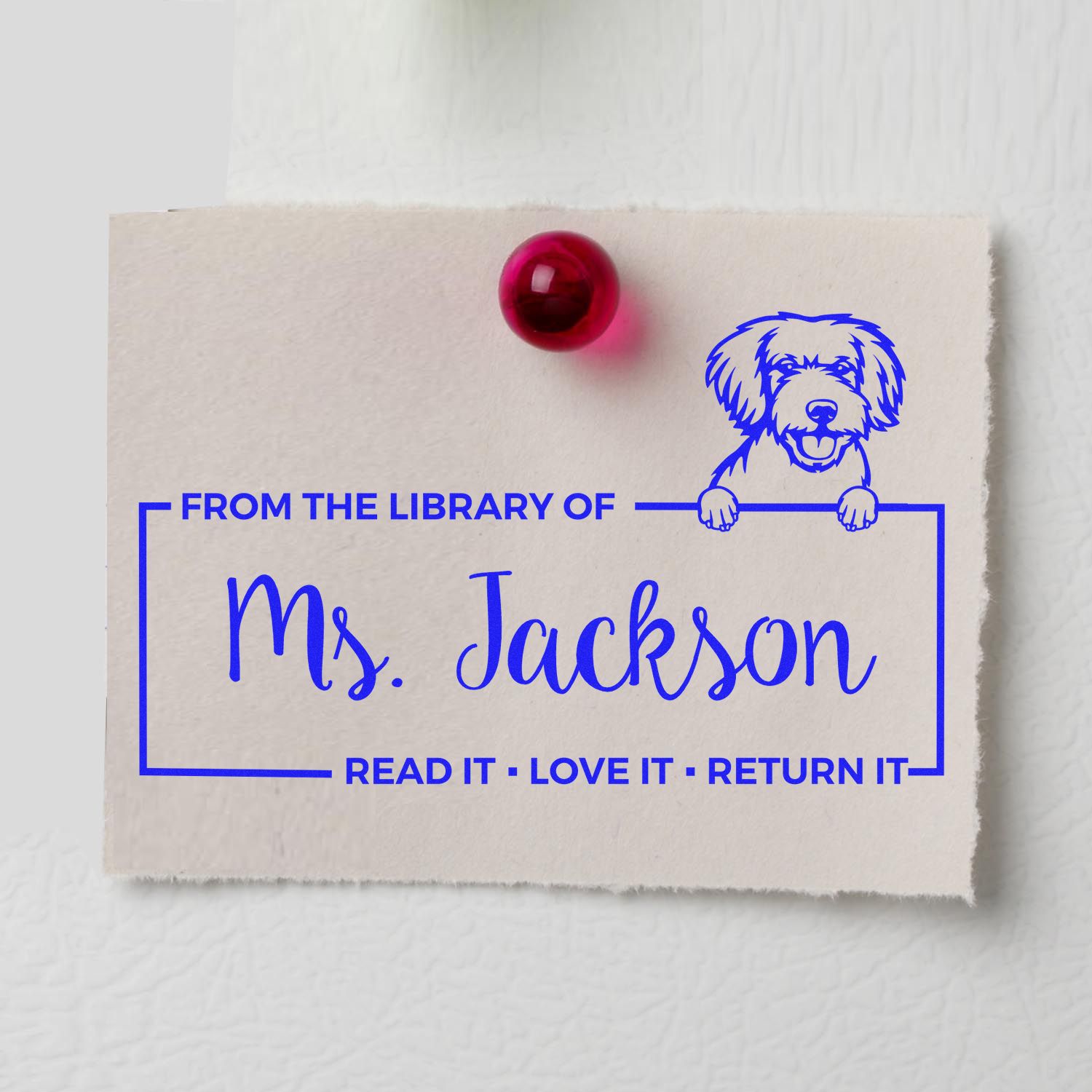 Miniature Golden Doodle Custom Classroom Gift Stamper - Engineer Seal Stamps