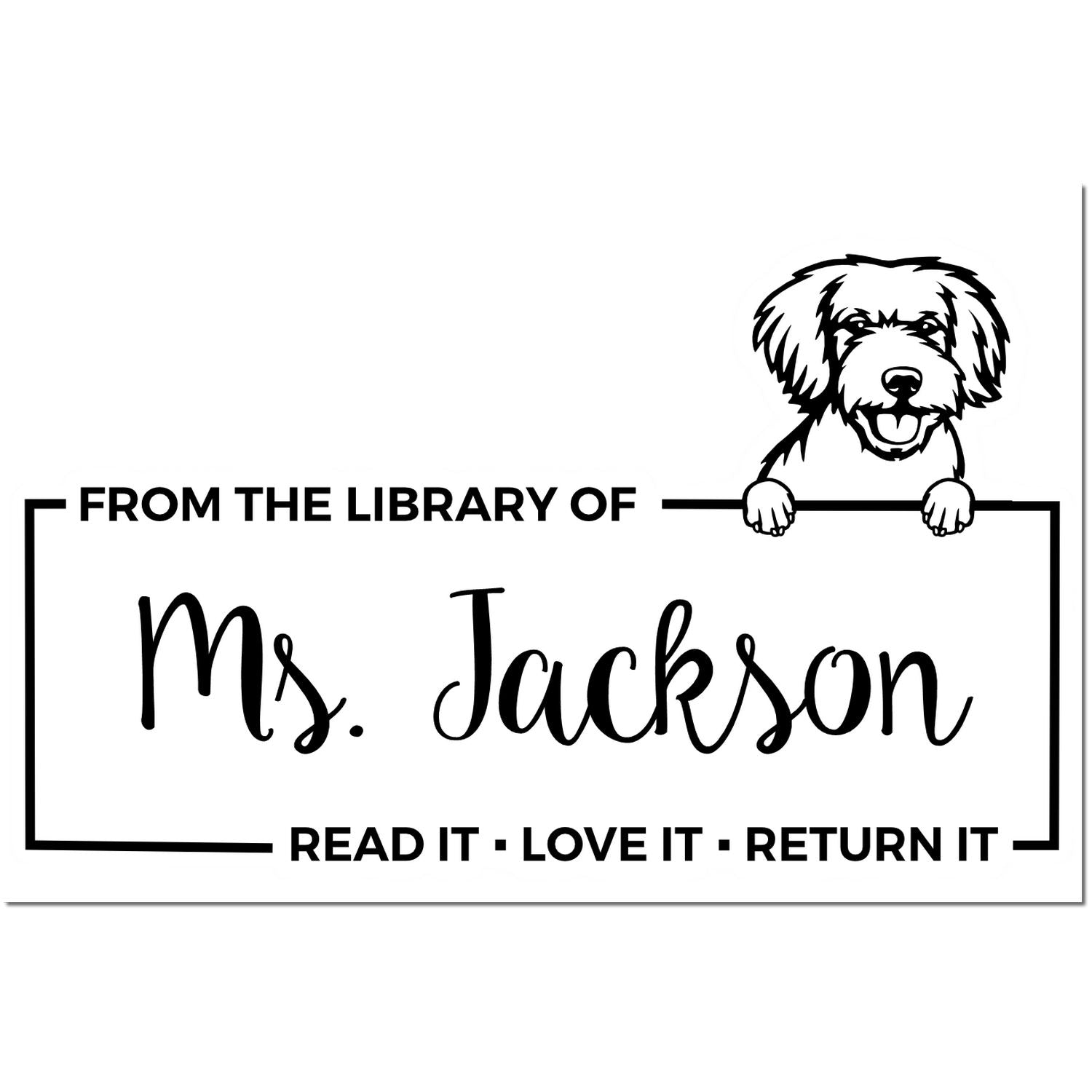 Miniature Golden Doodle Custom Custom Pet Book Read It Return ? Stamp - Engineer Seal Stamps