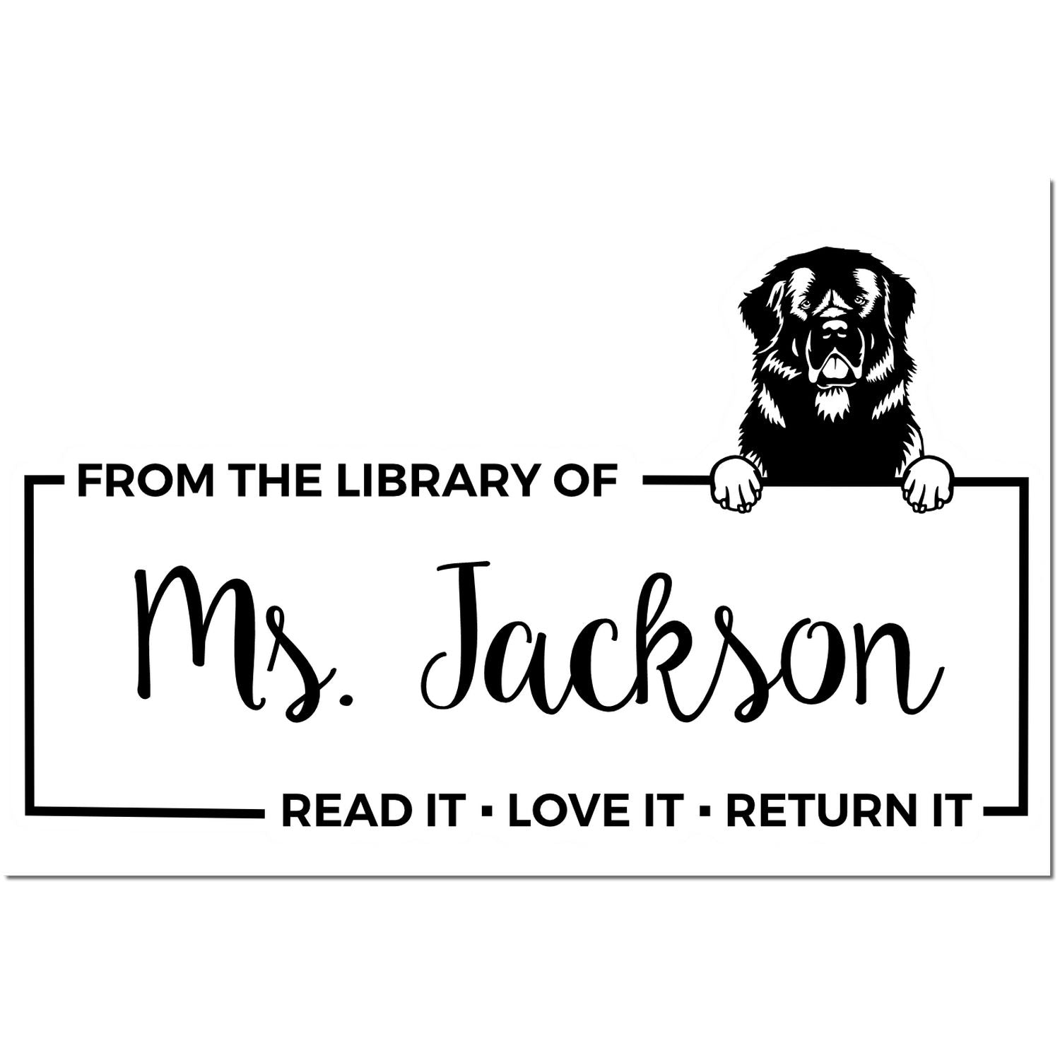 Self-Inking Newfoundland Customized Pet Book Ownership Stamp - Engineer Seal Stamps