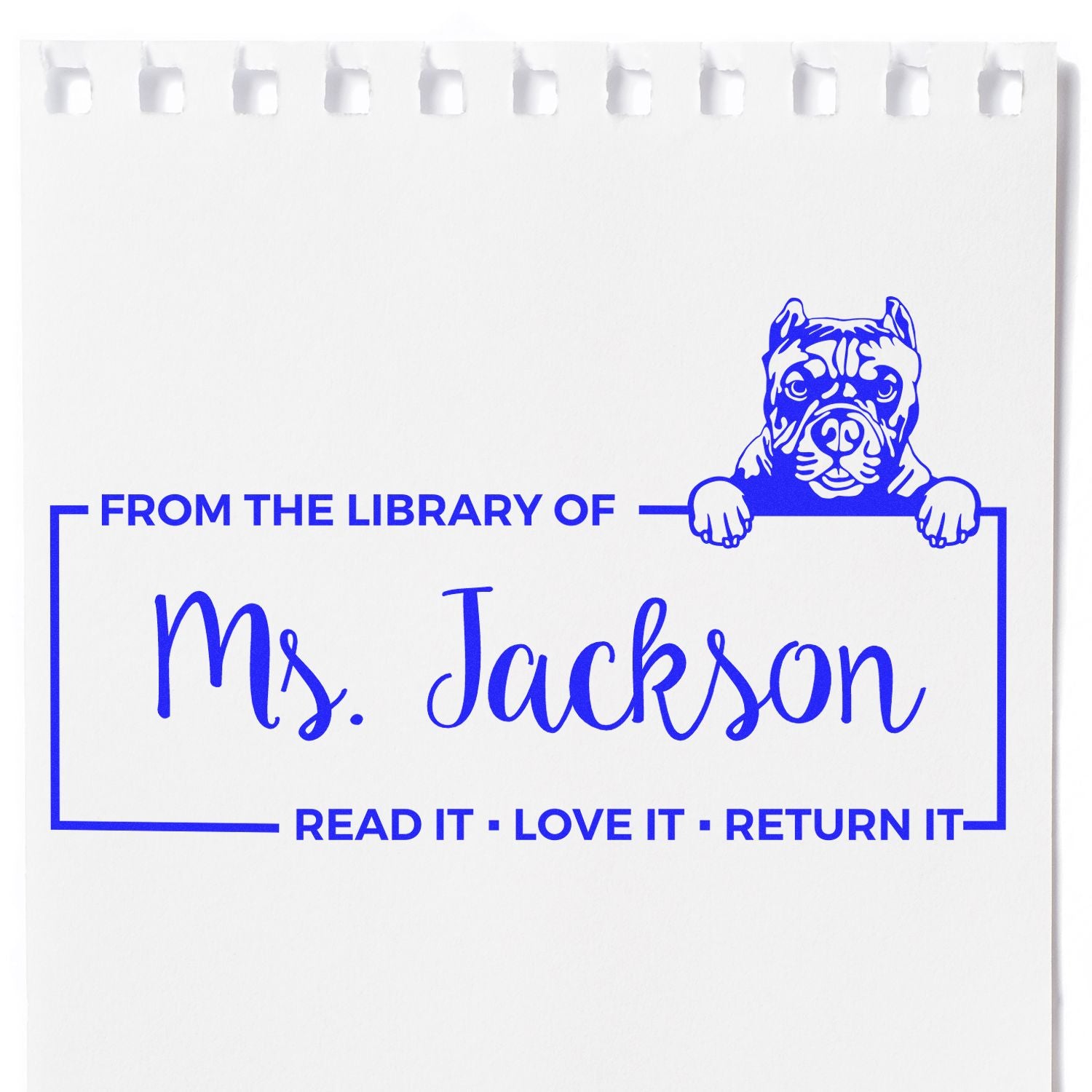 Pitbull Custom Dog Read It Return Stamp - Engineer Seal Stamps