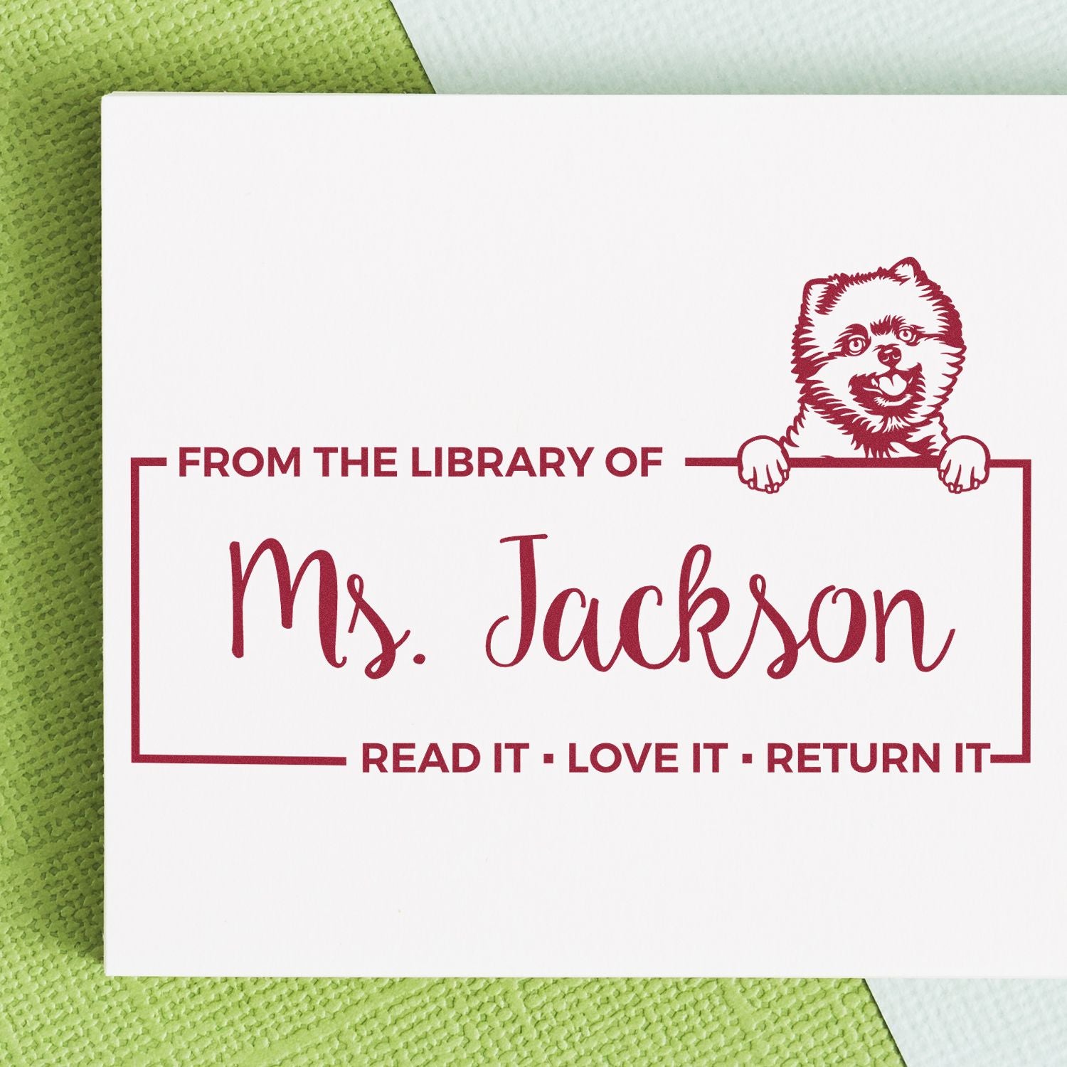 Custom Book Lover Stamper with Pomeranians - Engineer Seal Stamps