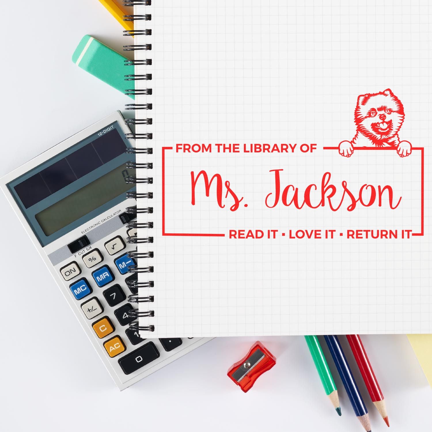 Pomeranians Custom Dog Book Ownership Stamp - Engineer Seal Stamps