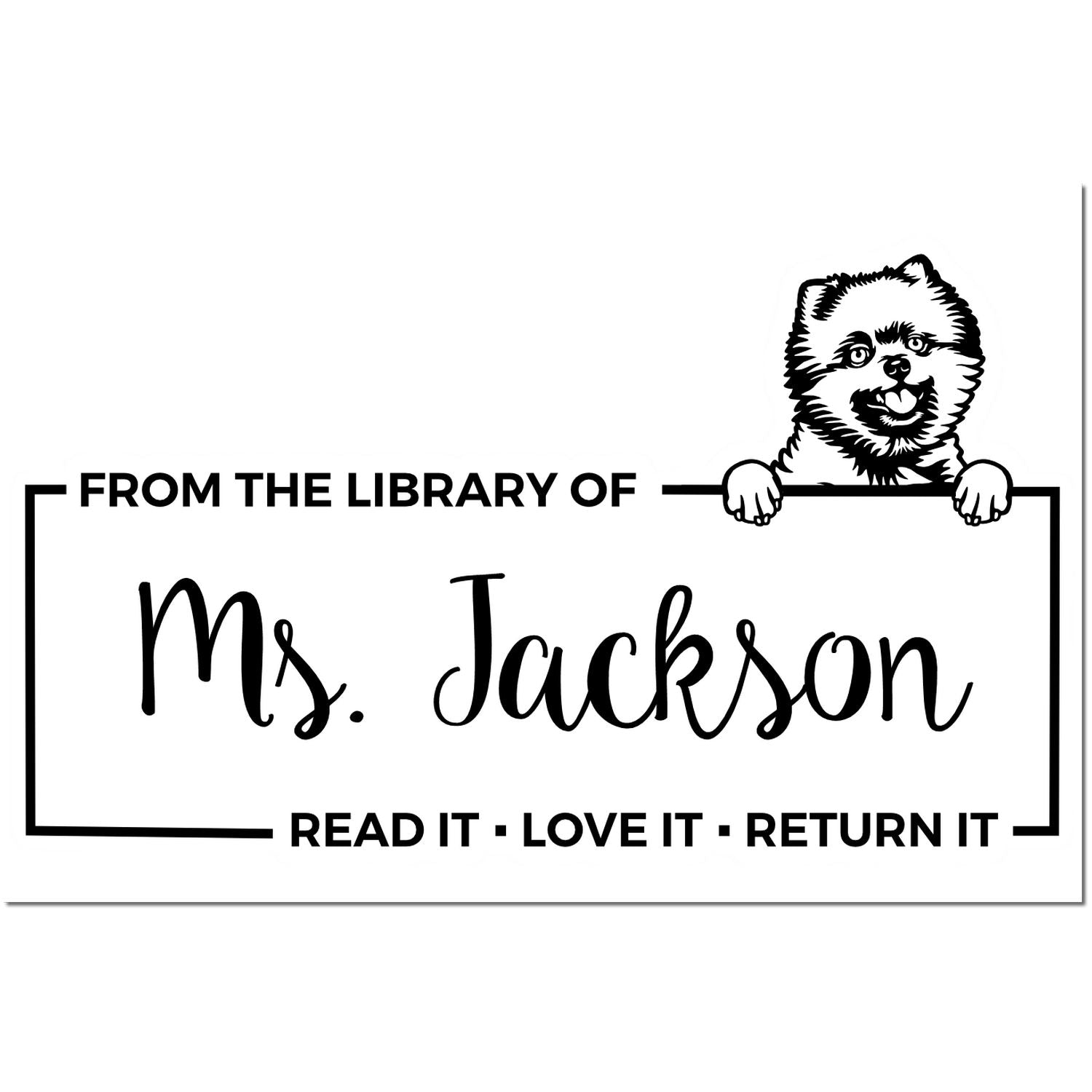 Self-Inking Pomeranians Customized Dog Lover Book Ownership Stamp - Engineer Seal Stamps