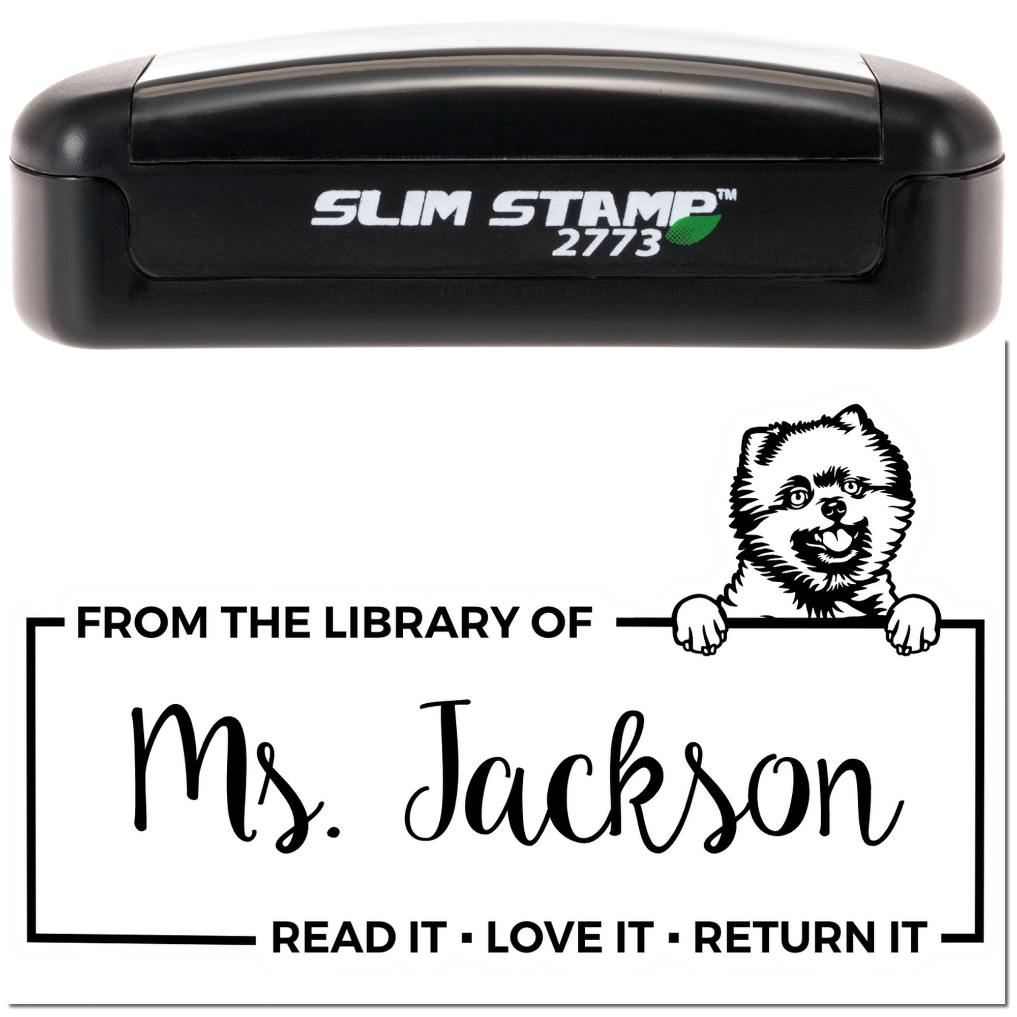 Custom Book Lover Stamper with Pomeranians - Engineer Seal Stamps
