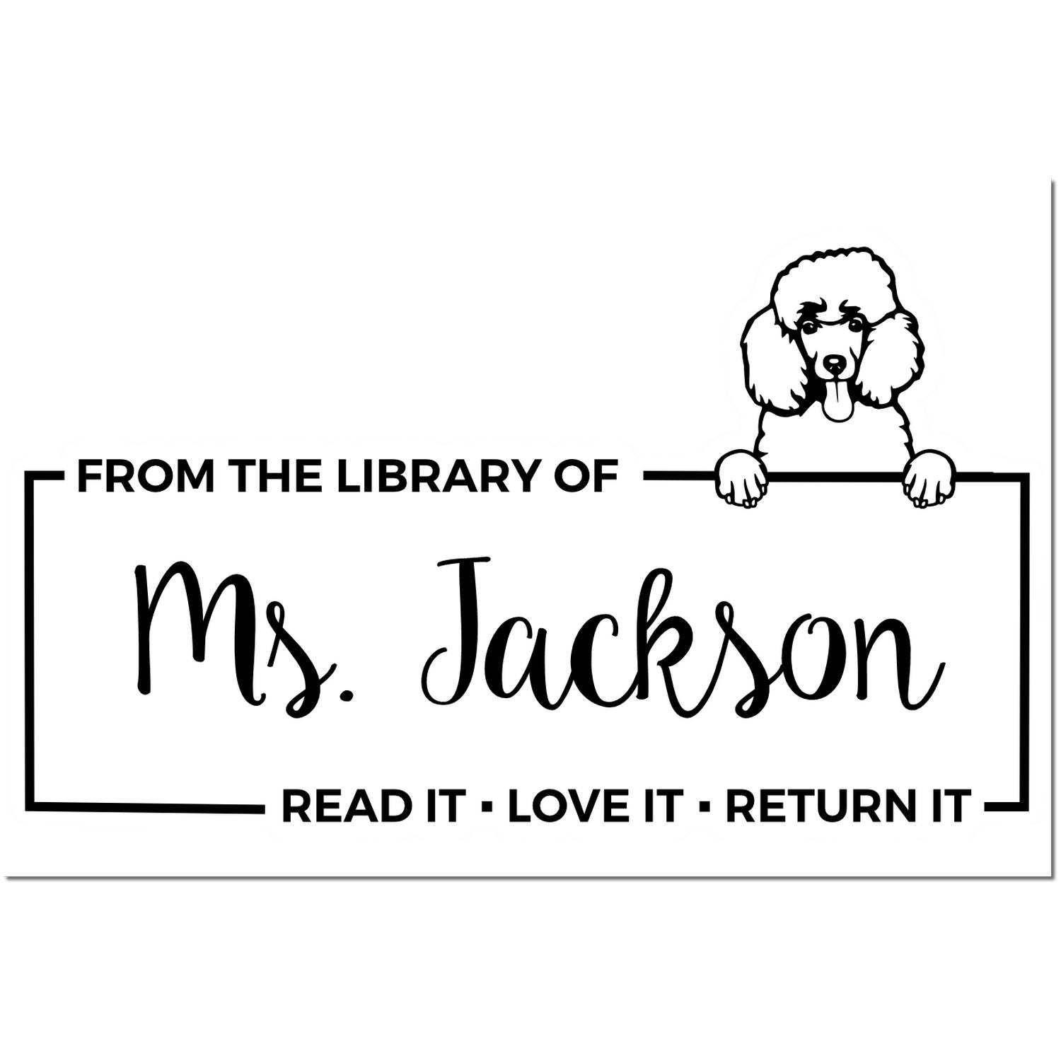 Custom Book Reminder Stamp with Poodle - Engineer Seal Stamps